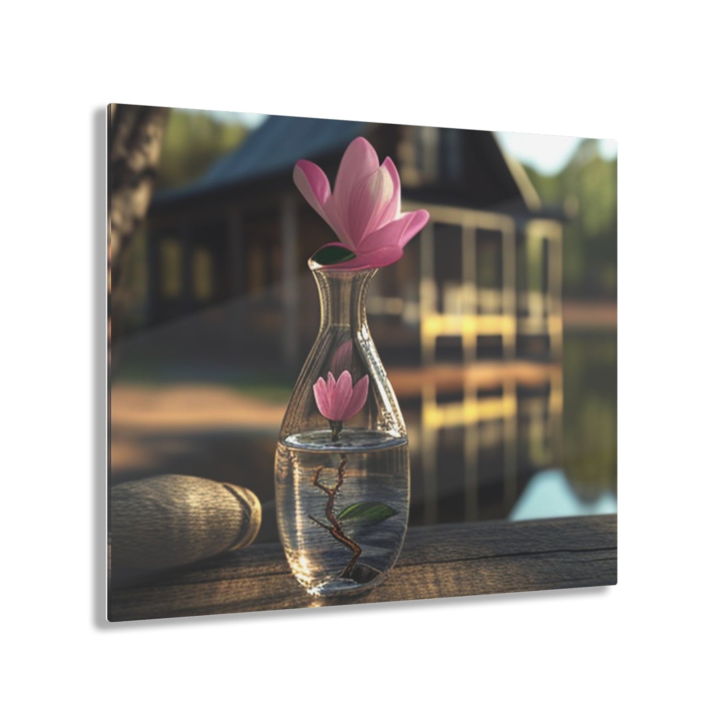 Acrylic Prints Magnolia in a Glass vase 4