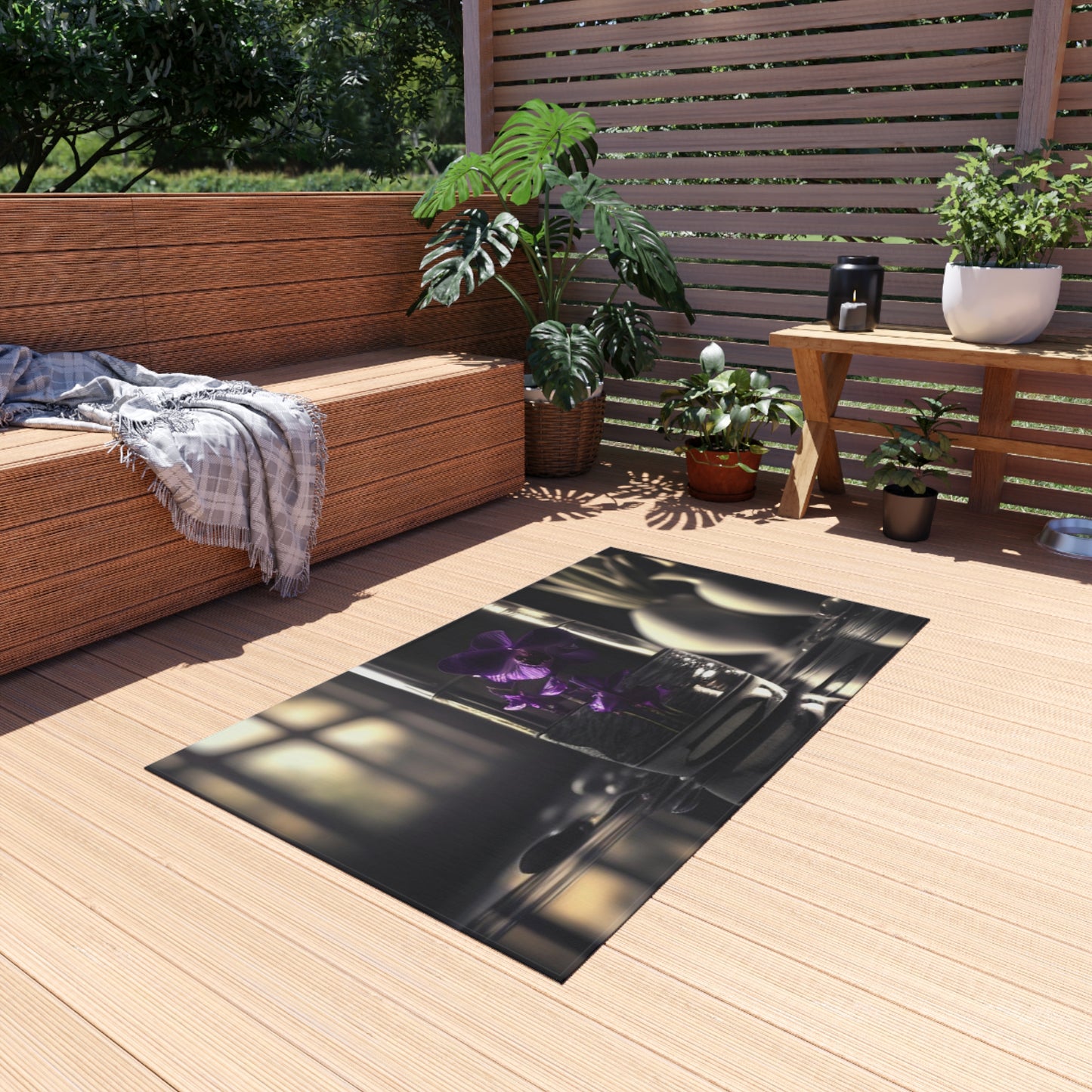 Outdoor Rug  Purple Orchid Glass vase 4