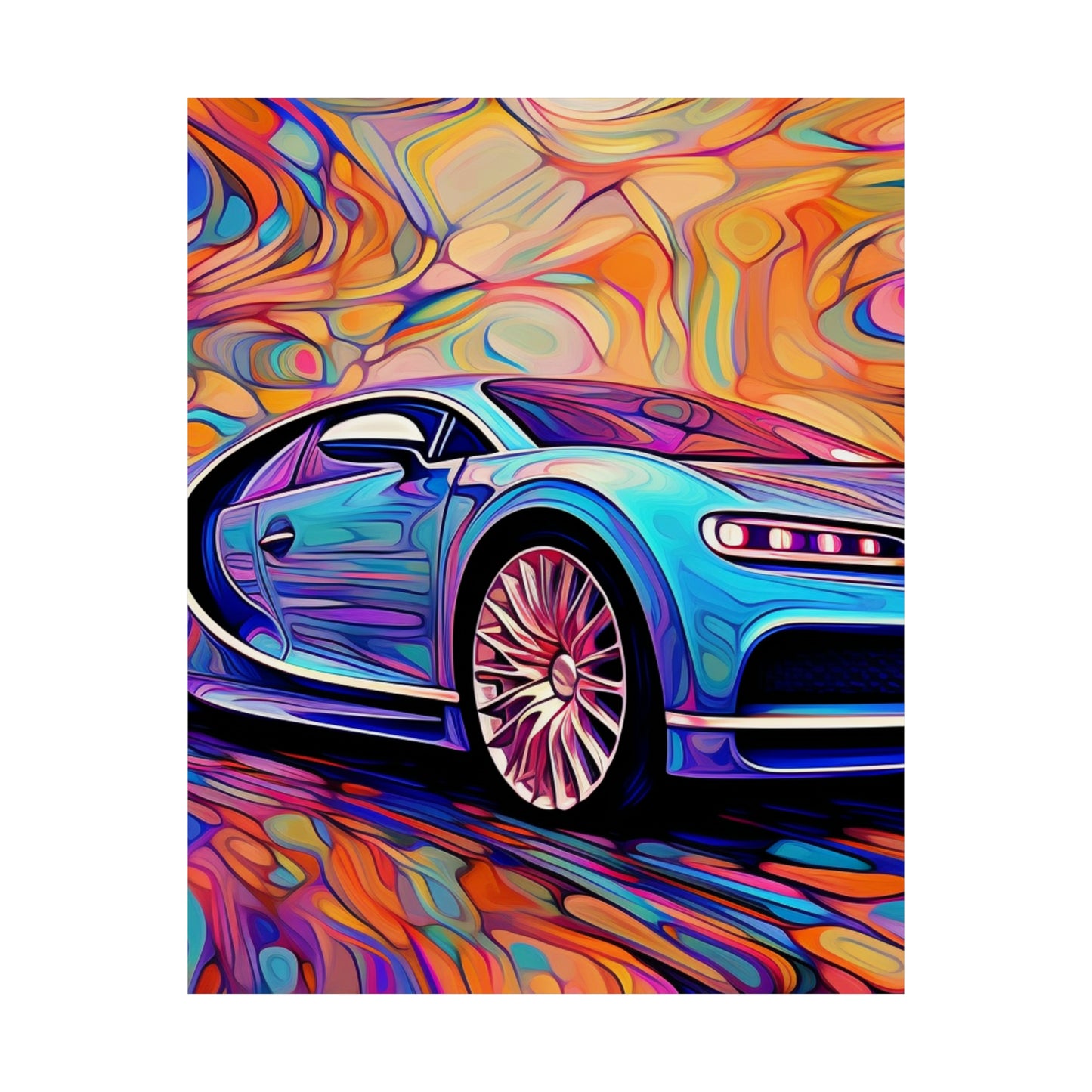 Premium Matte Vertical Posters Bugatti Abstract Concept 3