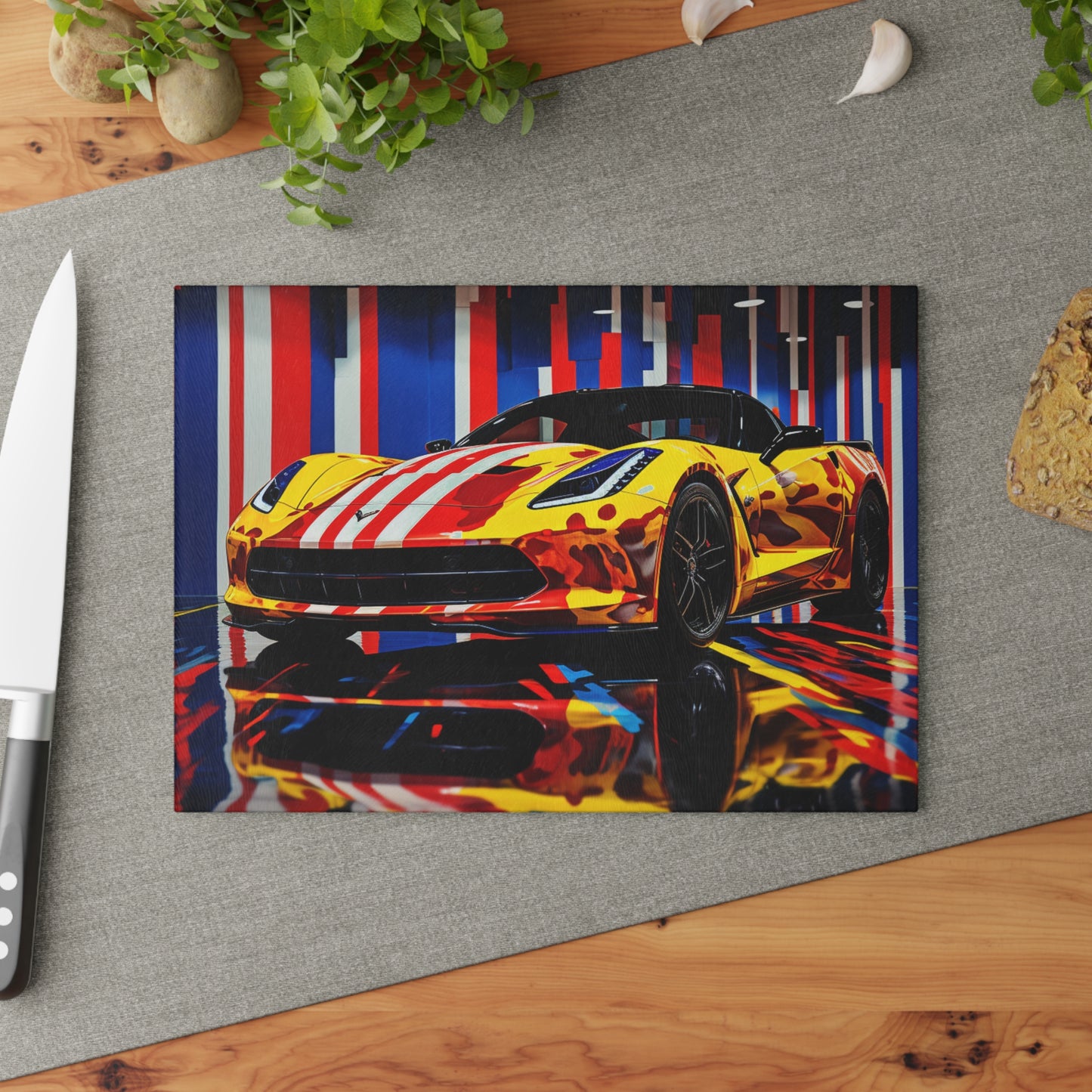 Glass Cutting Board Macro Flag Ferrari 4