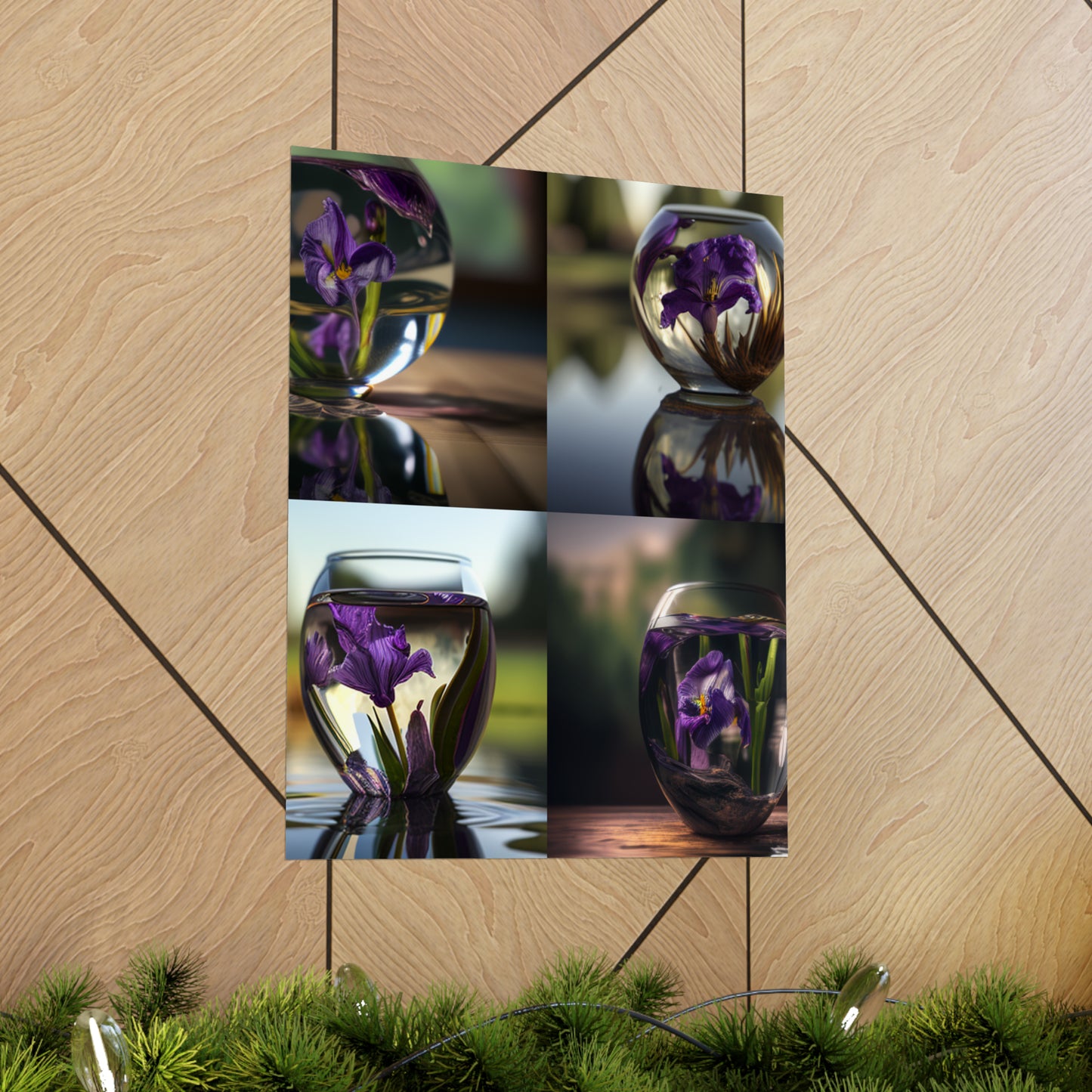 Premium Matte Vertical Posters Purple Iris in a vase 5