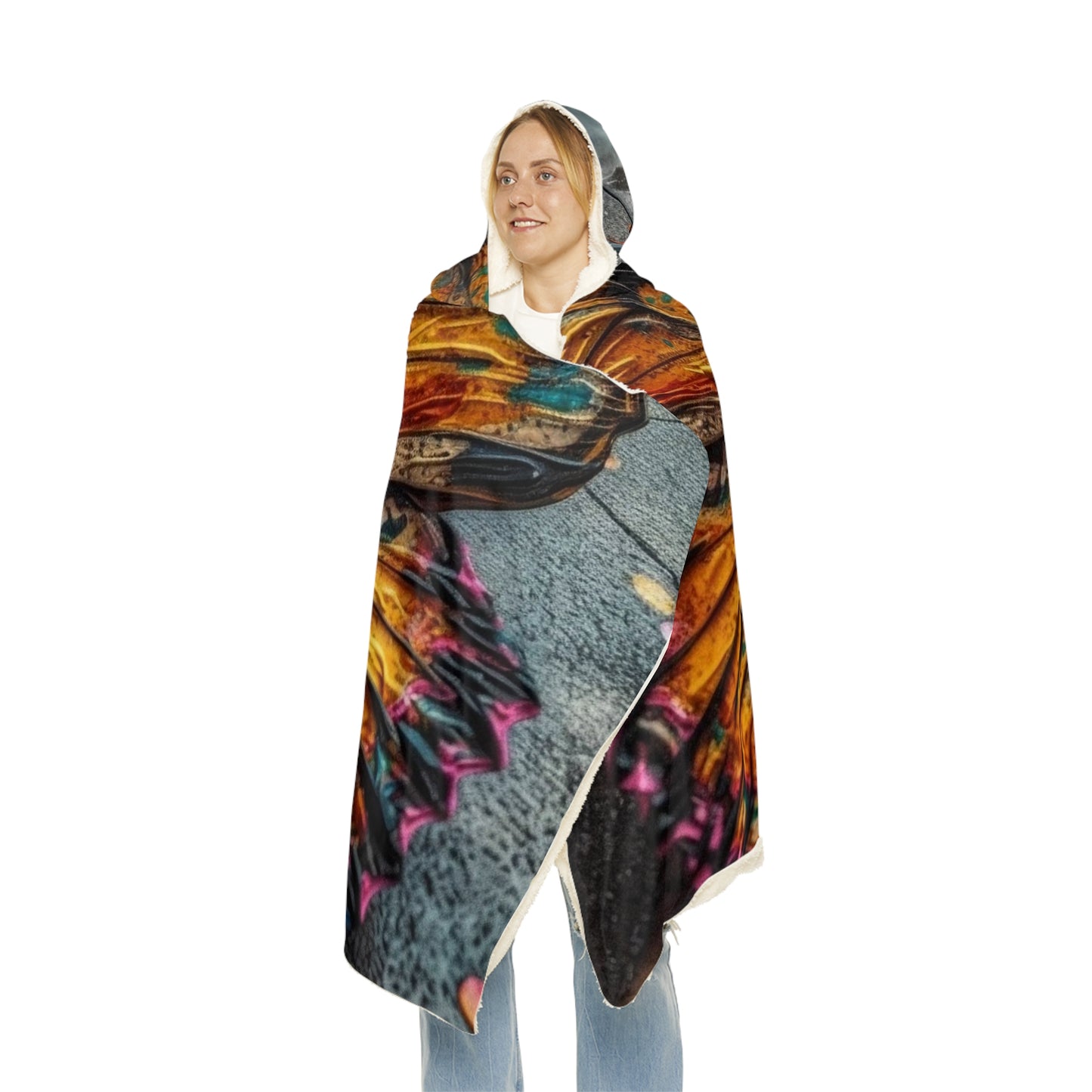 Snuggle Hooded Blanket Liquid Street Butterfly 1