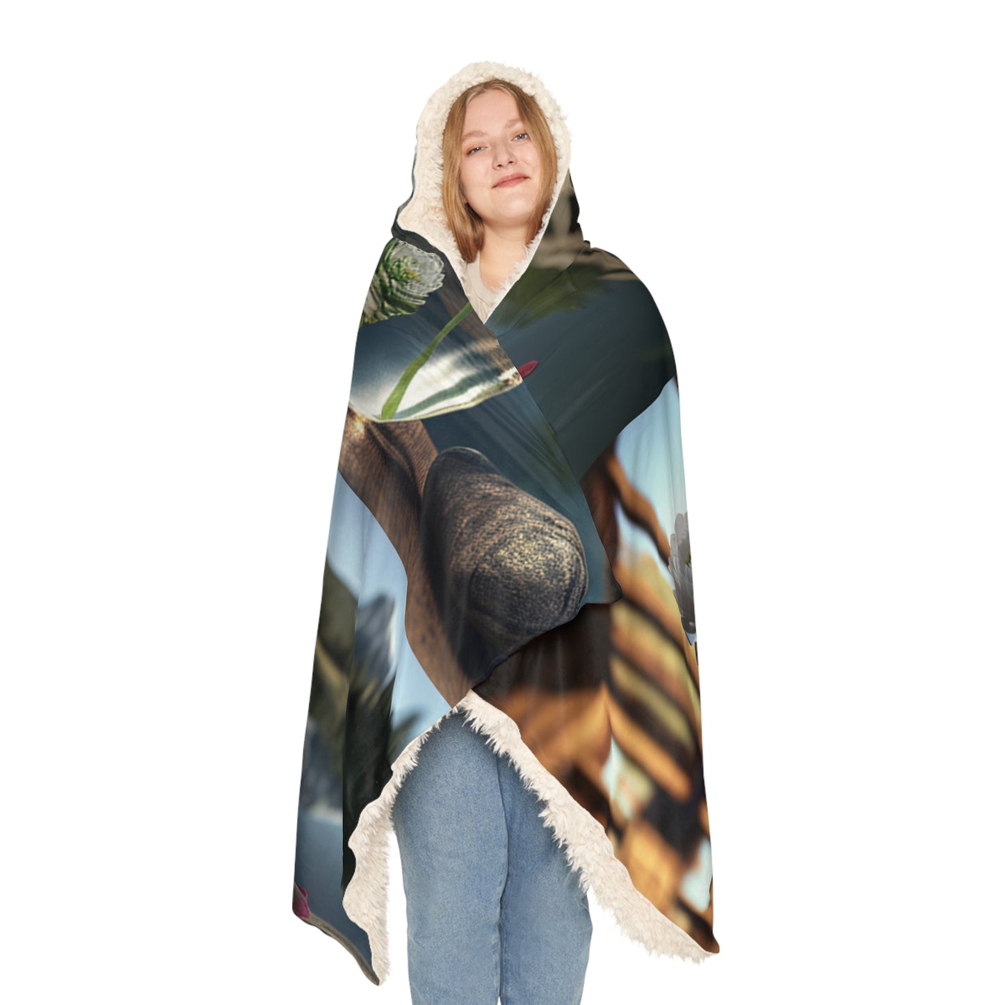 Snuggle Hooded Blanket White Peony glass vase 5