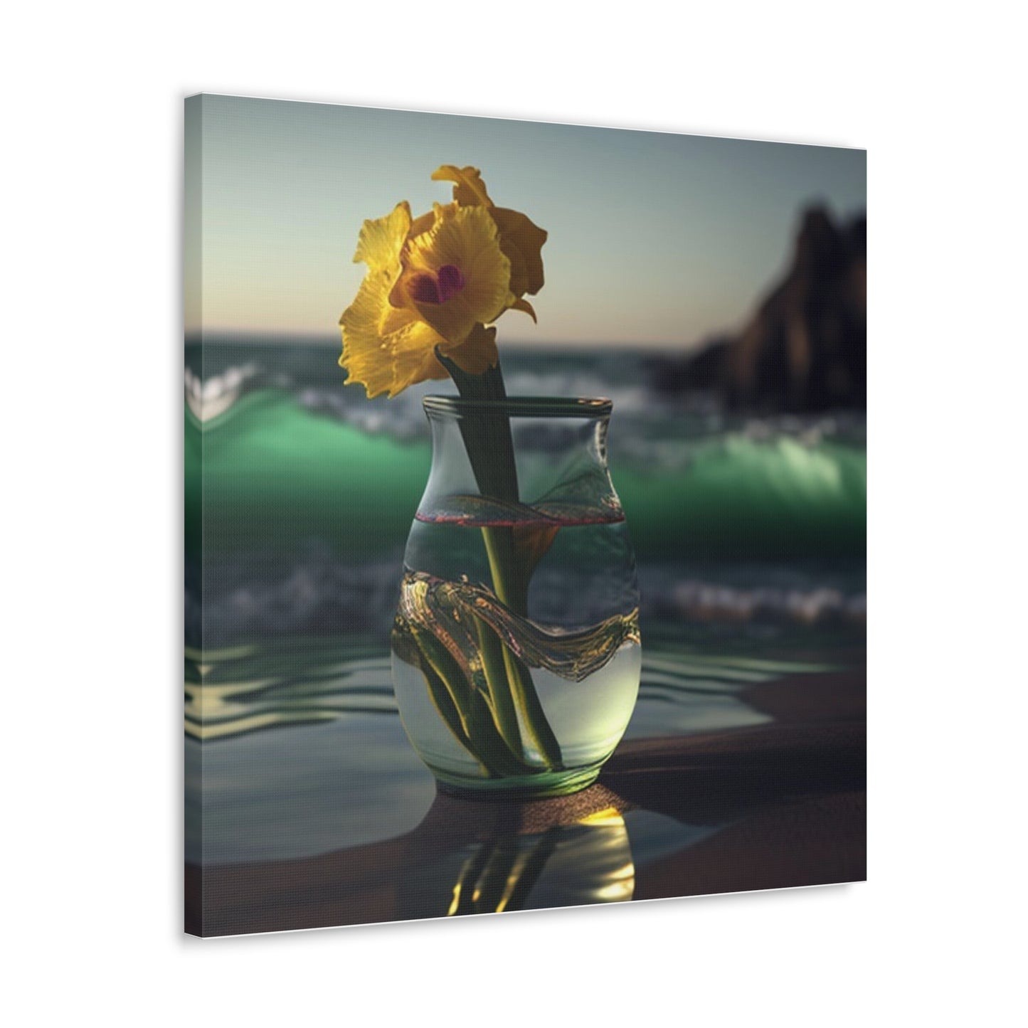 Canvas Gallery Wraps Yellow Gladiolus glass 1