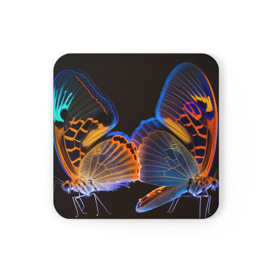 Corkwood Coaster Set Neon Glo Butterfly 2