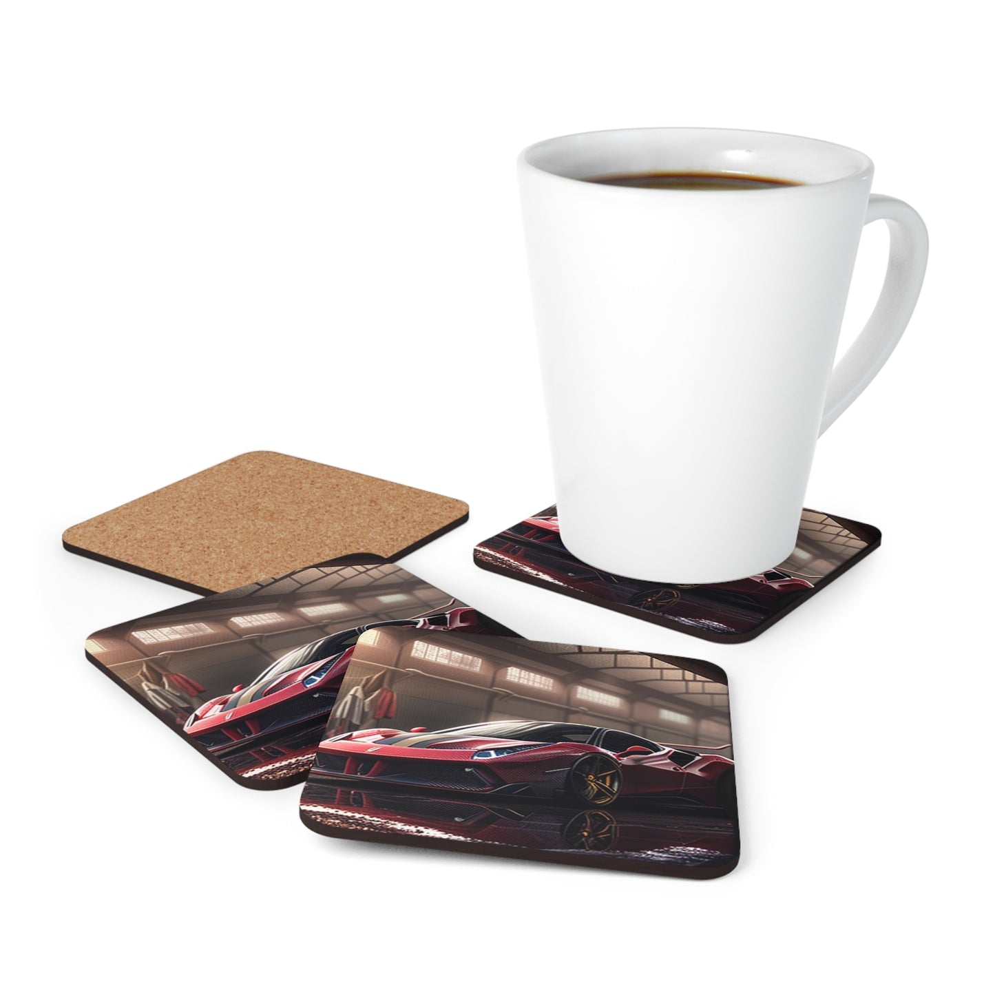 Corkwood Coaster Set Ferrari Hyper 4