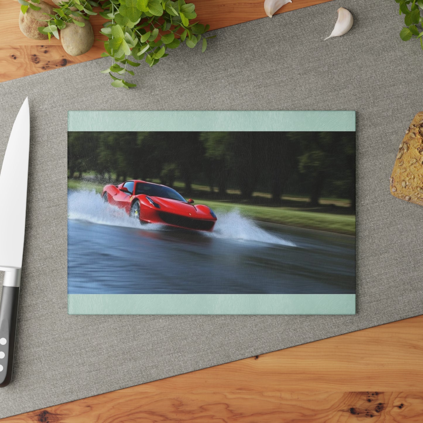 Glass Cutting Board Water Ferrari Splash 3