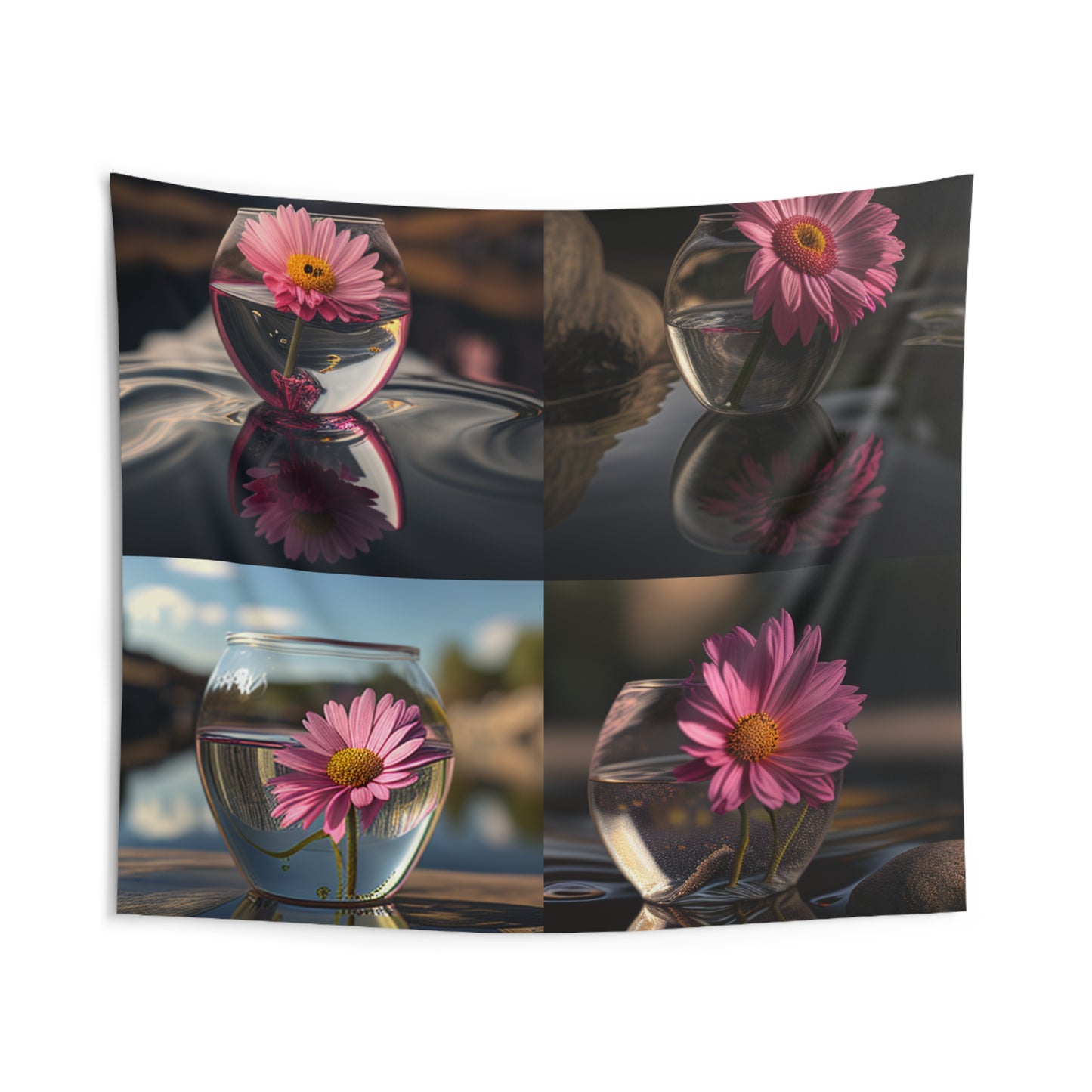 Indoor Wall Tapestries Pink Daisy 5