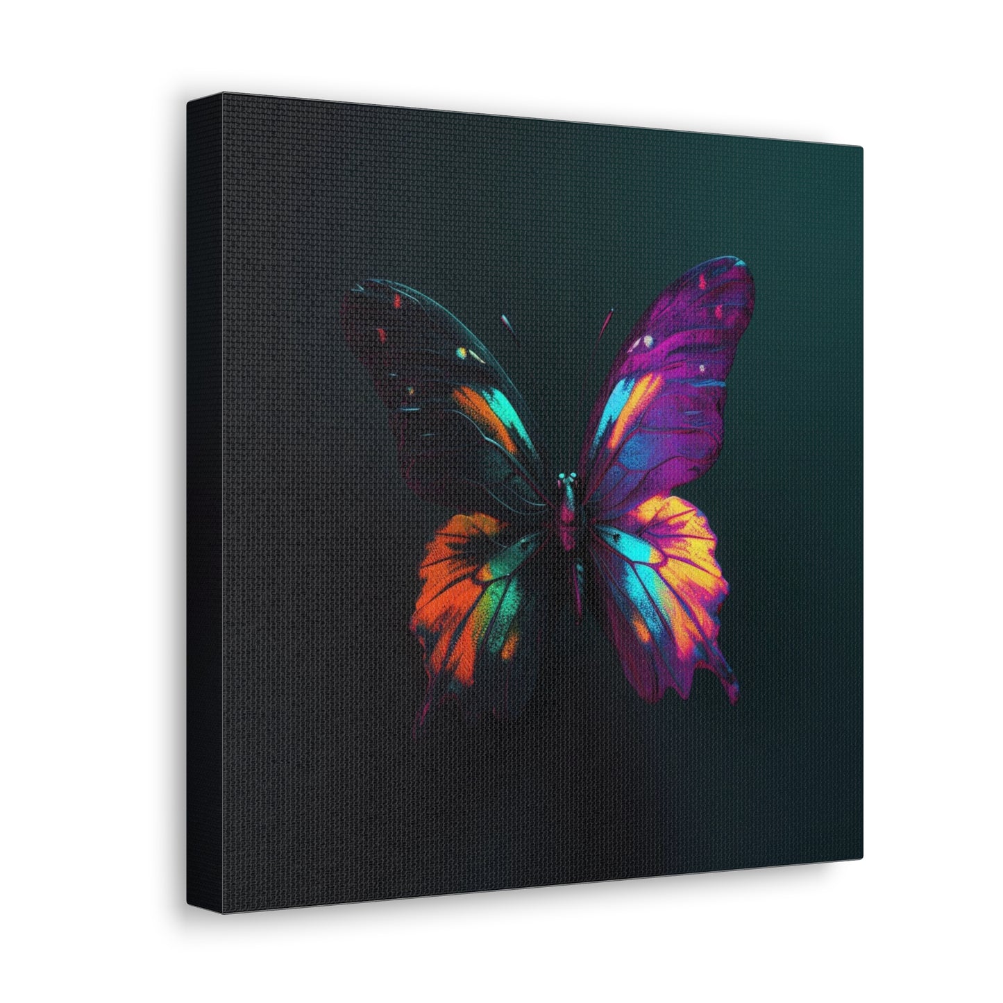 Canvas Gallery Wraps Hyper Colorful Butterfly Purple 3