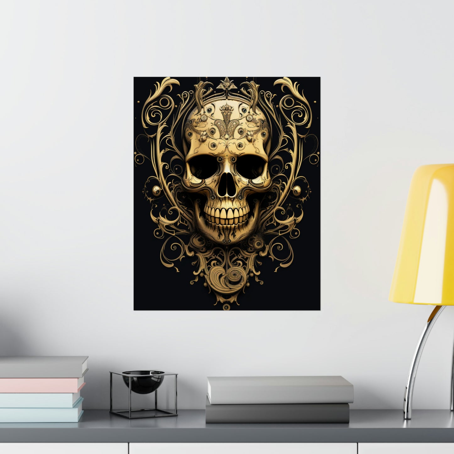 Premium Matte Vertical Posters Skull Treble Clef 3