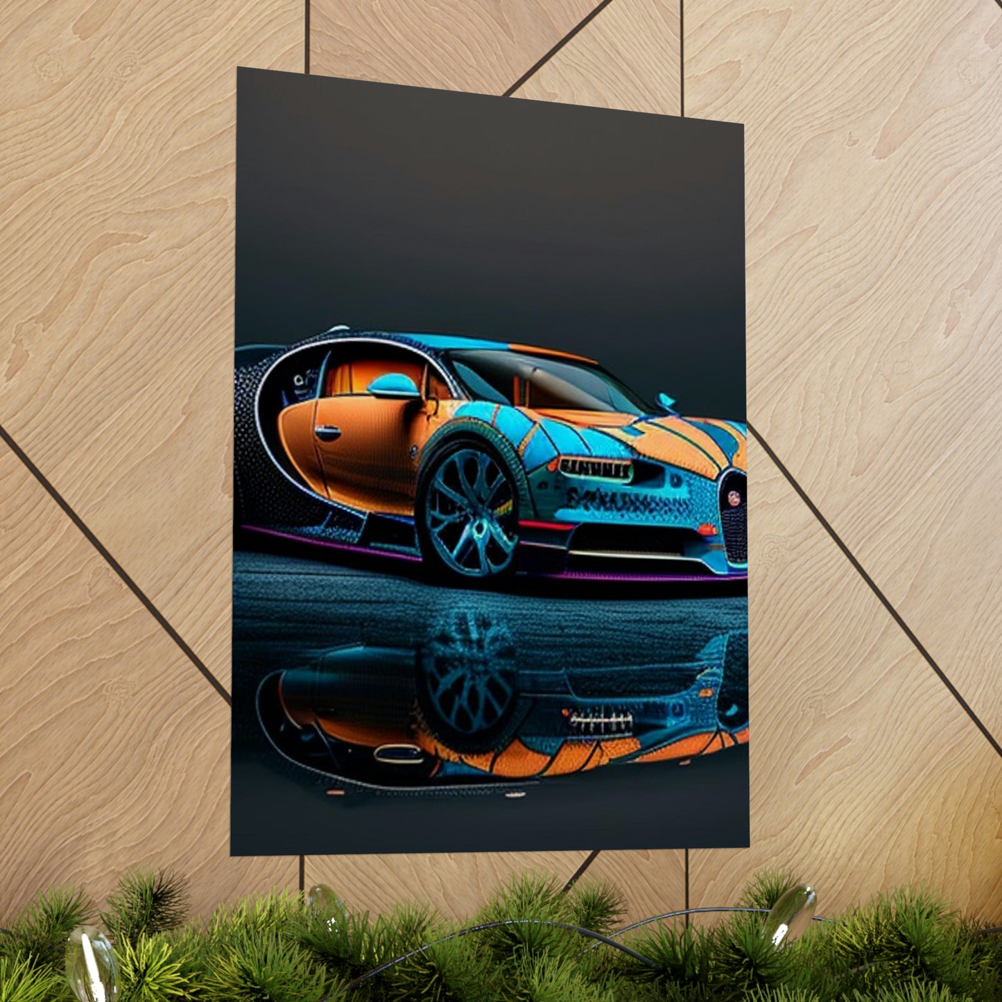 Premium Matte Vertical Posters Bugatti Blue 1