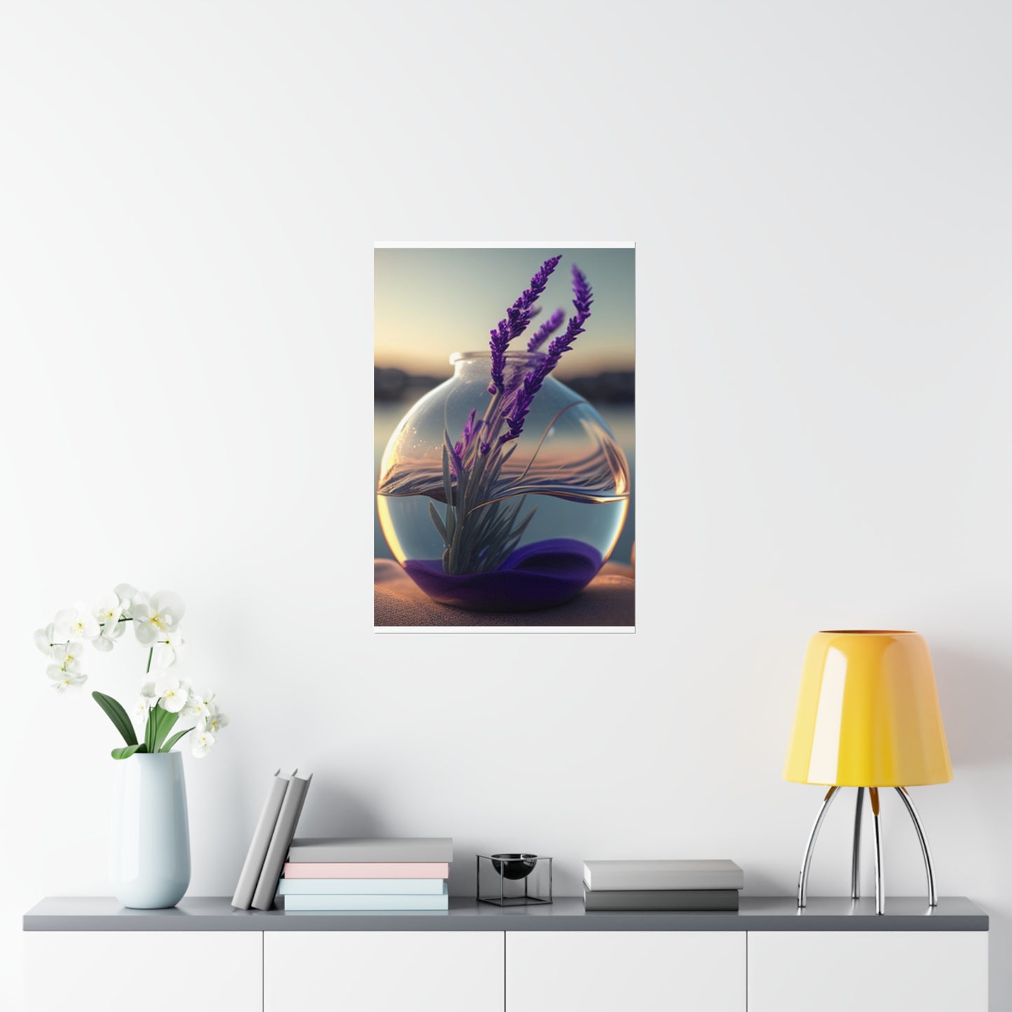 Premium Matte Vertical Posters Lavender in a vase 3