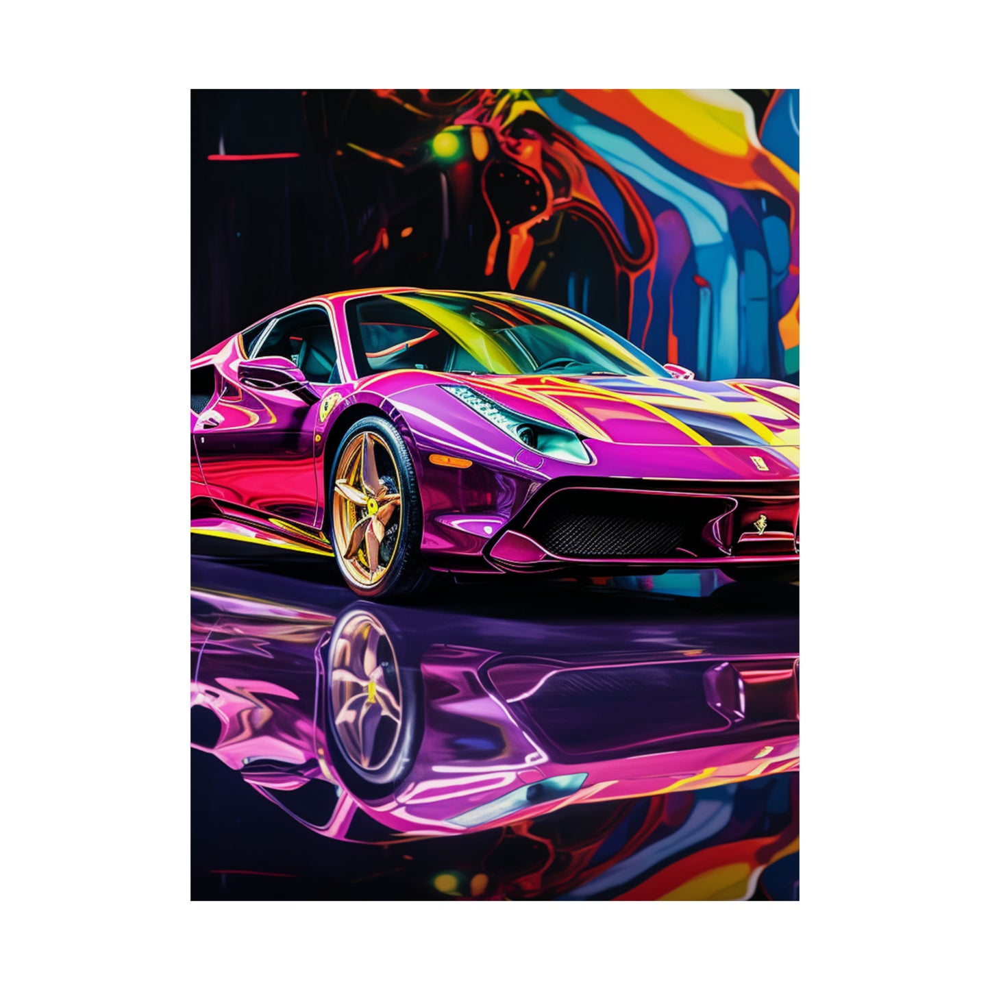 Premium Matte Vertical Posters Pink Macro Ferrari 2