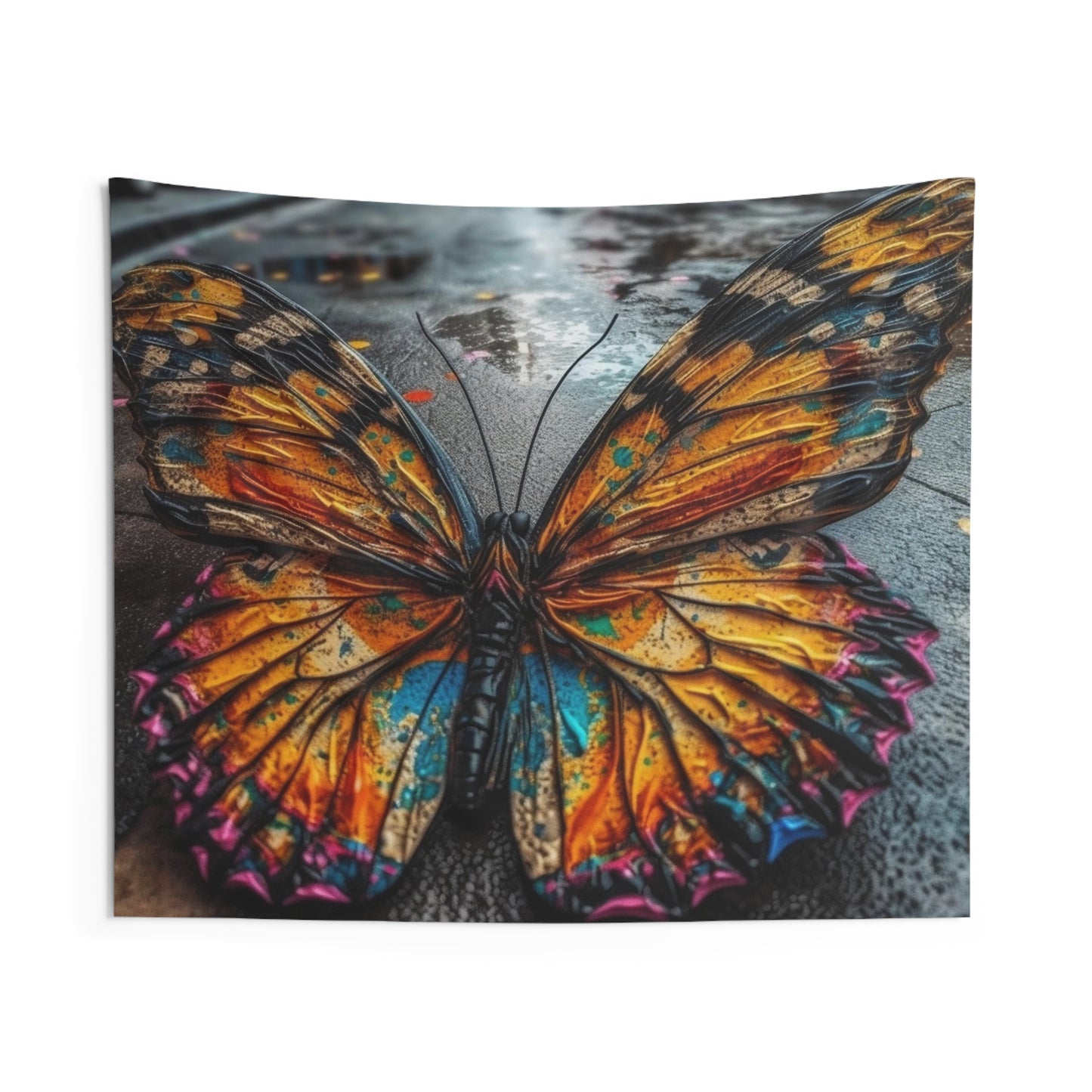 Indoor Wall Tapestries Liquid Street Butterfly 1