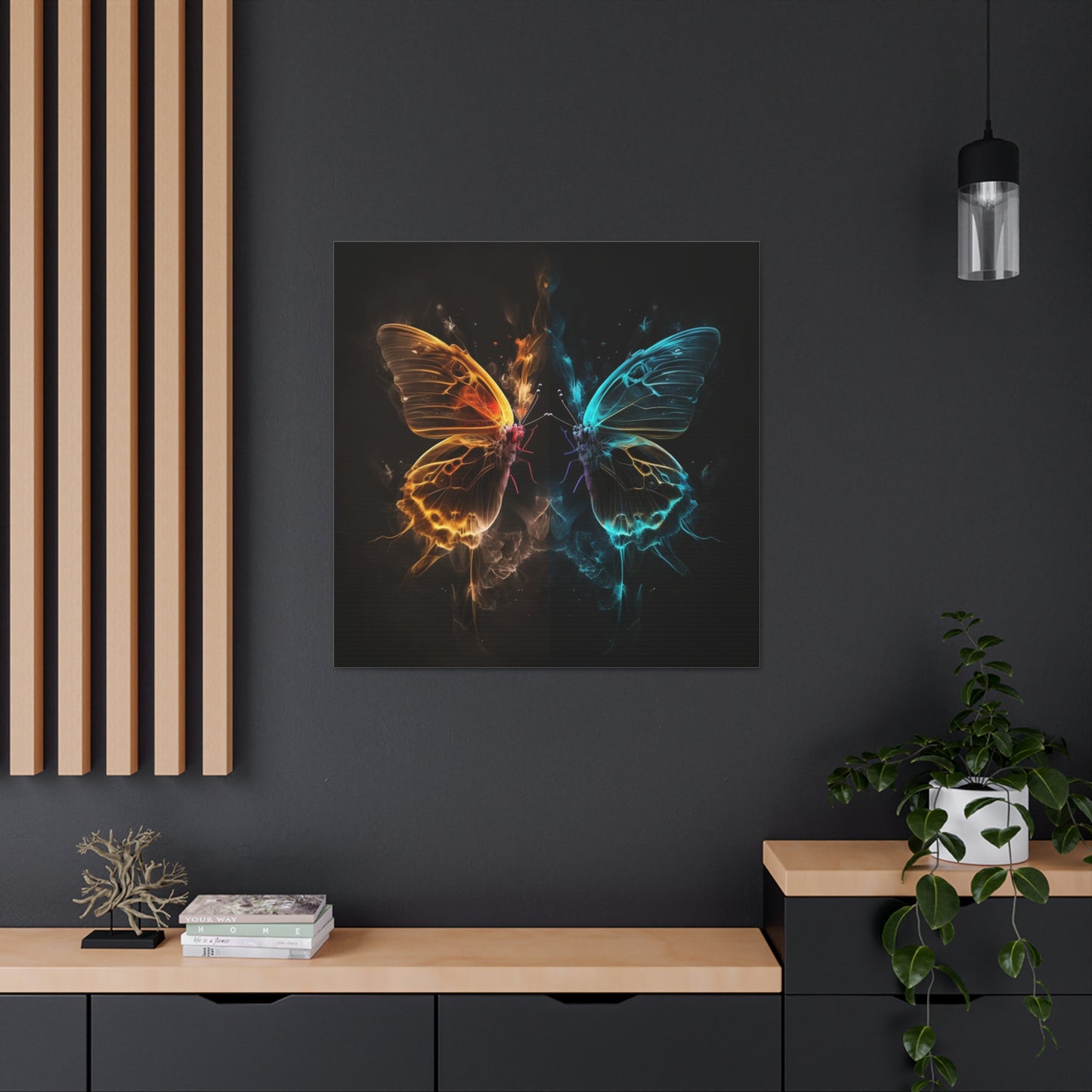 Canvas Gallery Wraps Kiss Neon Butterfly 7