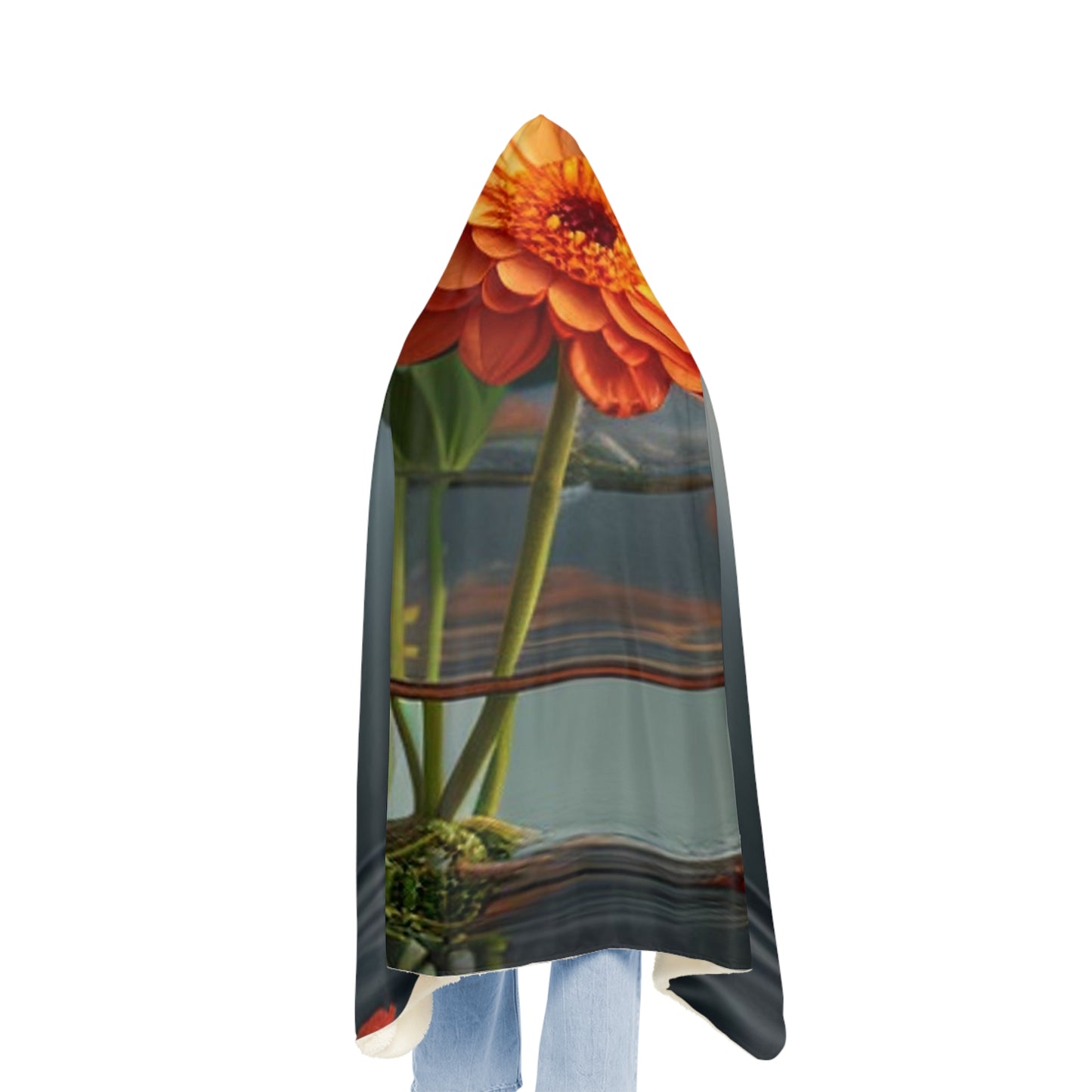 Snuggle Hooded Blanket Orange Zinnia 2