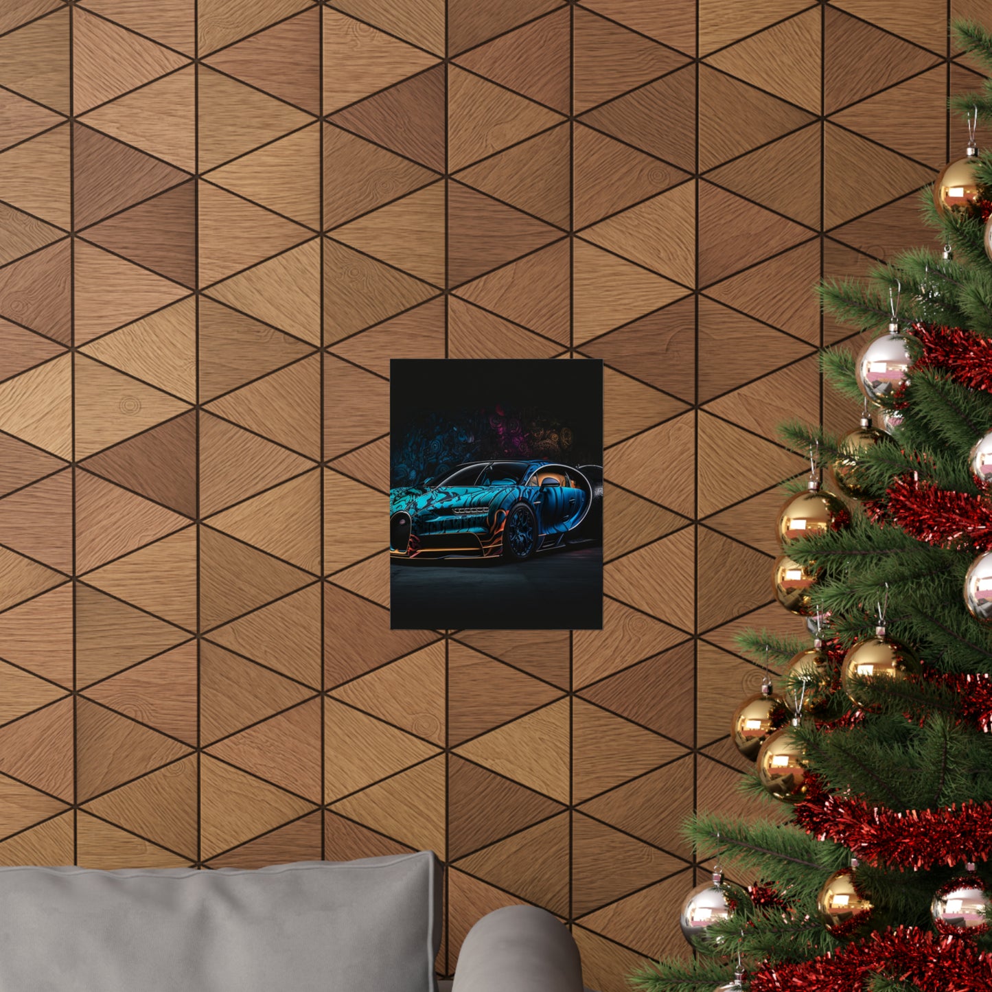 Premium Matte Vertical Posters Bugatti Blue 3