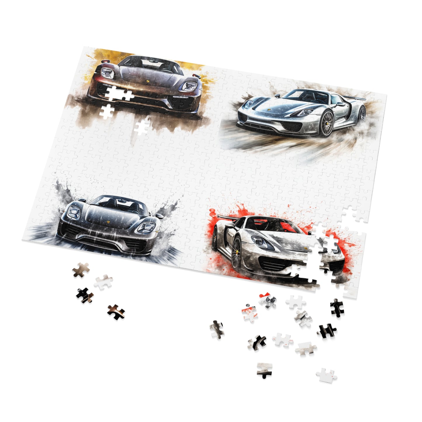 Jigsaw Puzzle (30, 110, 252, 500,1000-Piece) 918 Spyder white background driving fast with water splashing 5