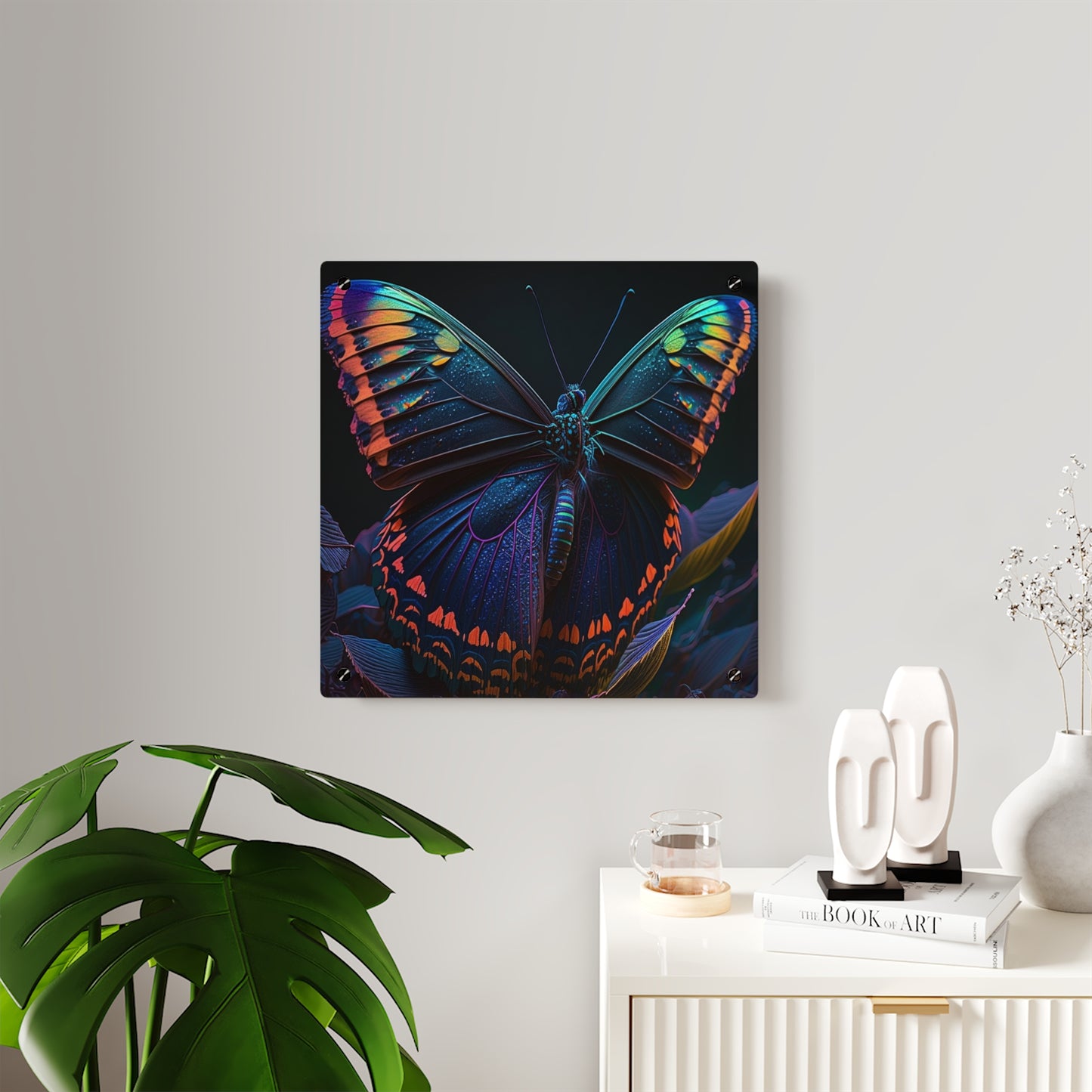 Acrylic Wall Art Panels Hue Neon Butterfly 3