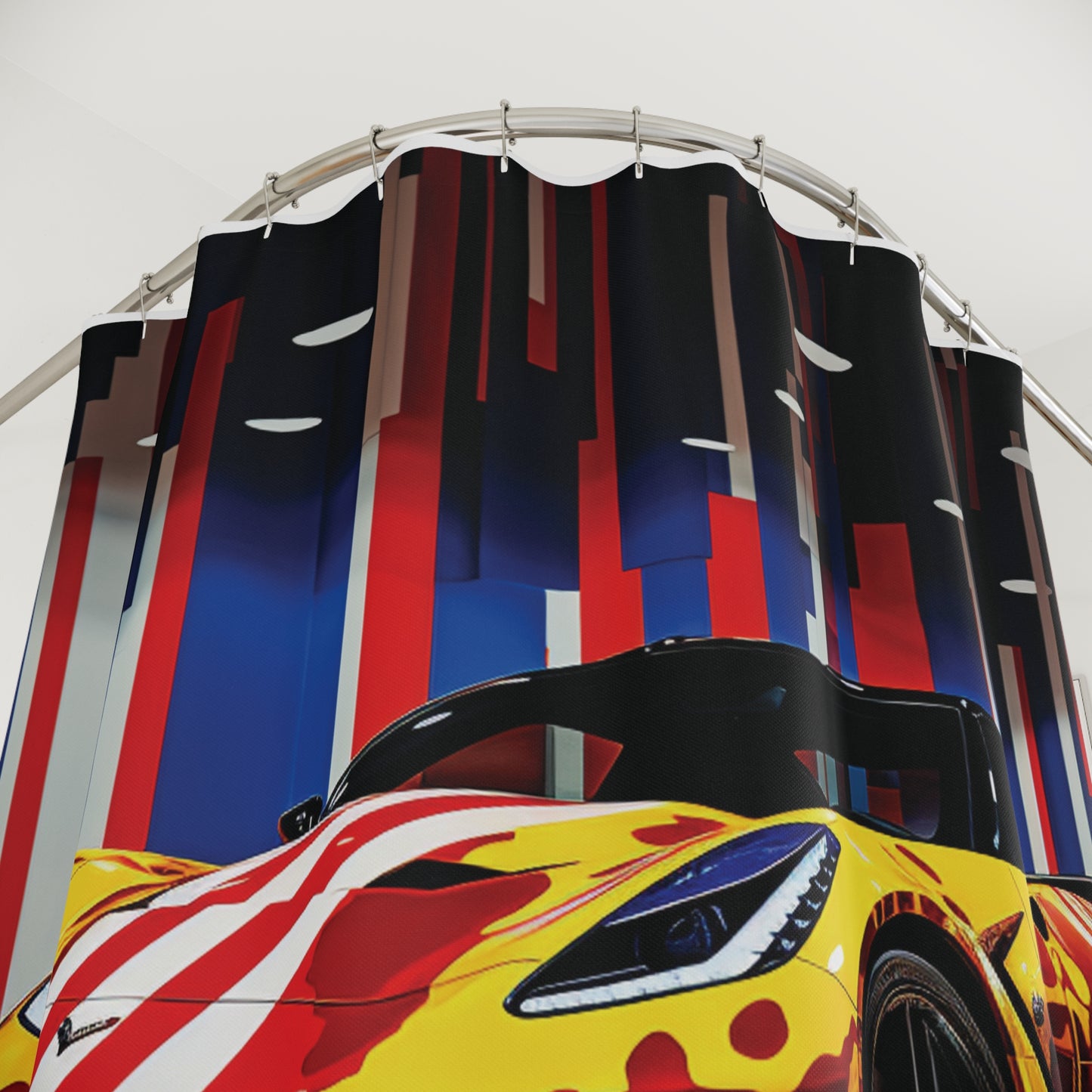 Polyester Shower Curtain Macro Flag Ferrari 4