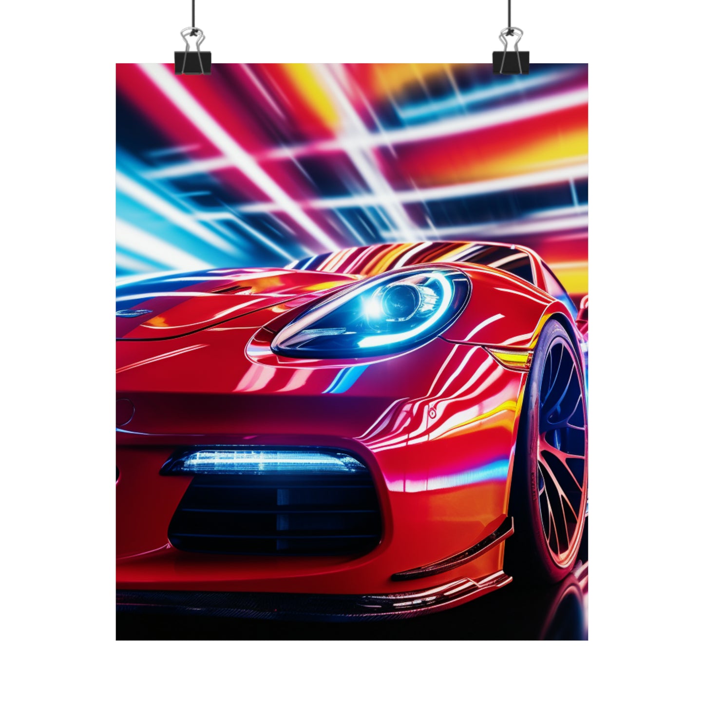 Premium Matte Vertical Posters Macro Flag Ferrari 1