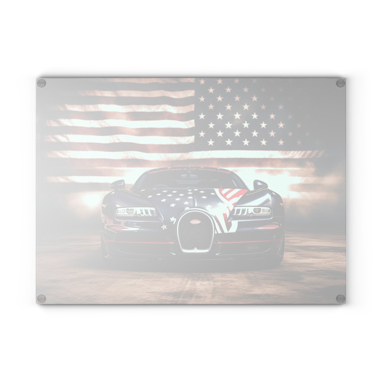 Glass Cutting Board Bugatti American Flag 2