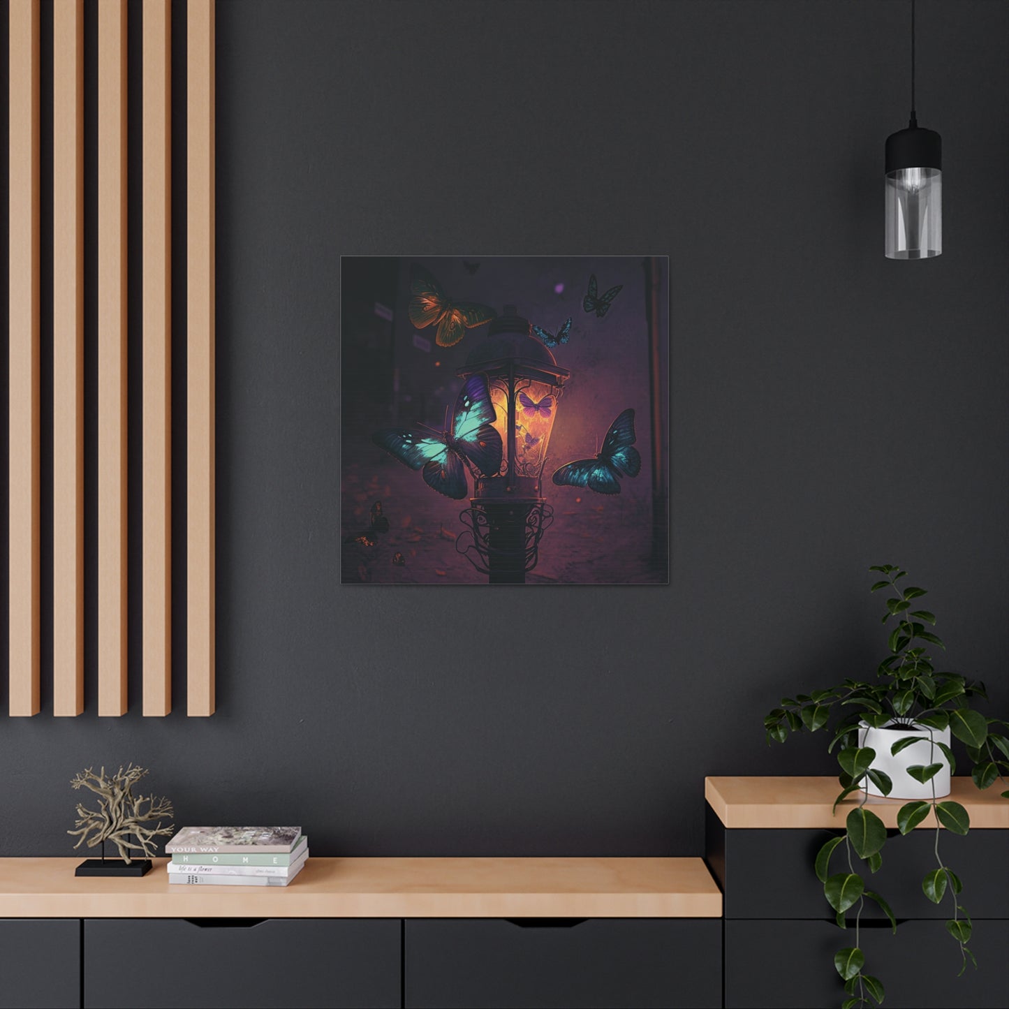 Canvas Gallery Wraps Street Light Butterfly 4