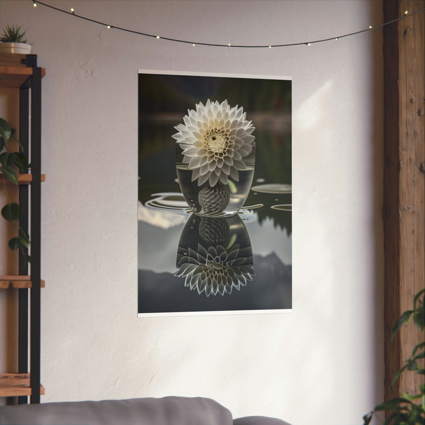 Premium Matte Vertical Posters White Dahlia 3