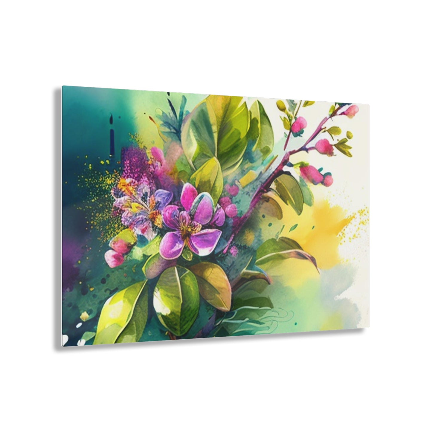 Acrylic Prints Mother Nature Bright Spring Colors Realistic Watercolor 1