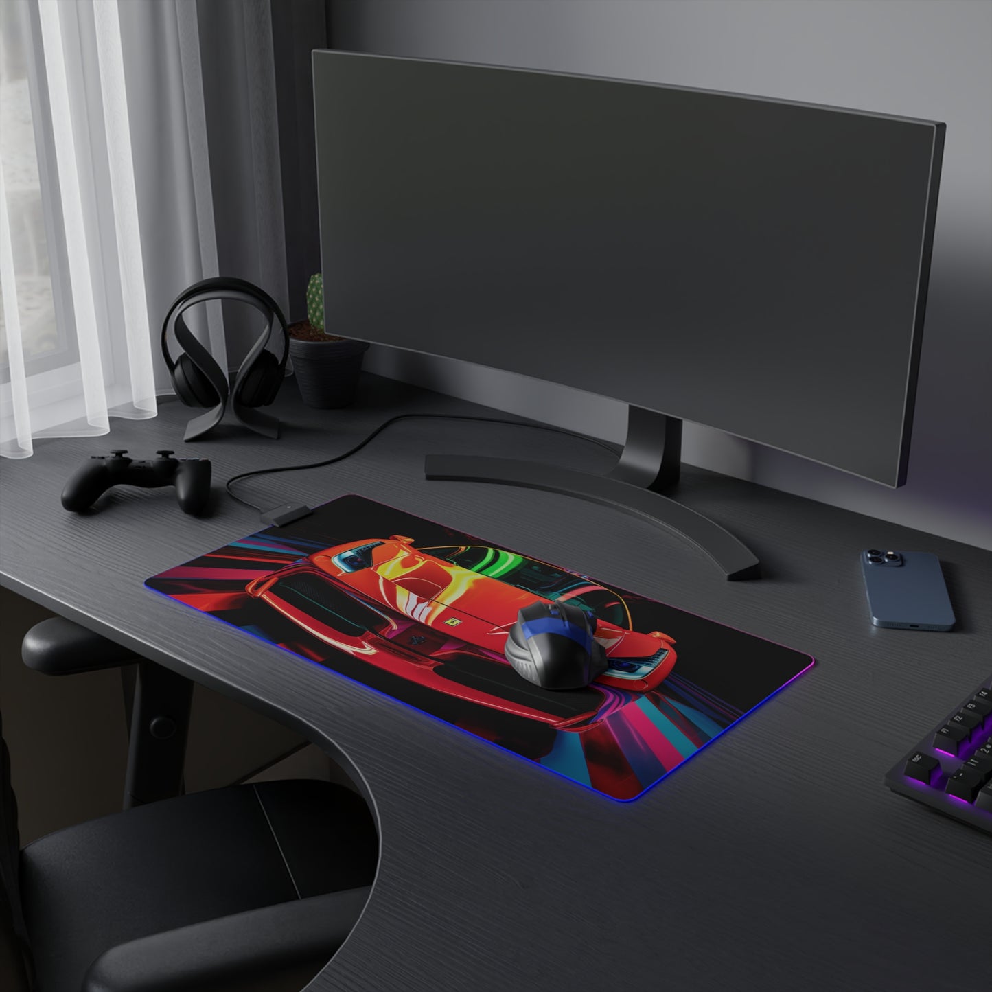 LED Gaming Mouse Pad Ferrari Flair Macro 3