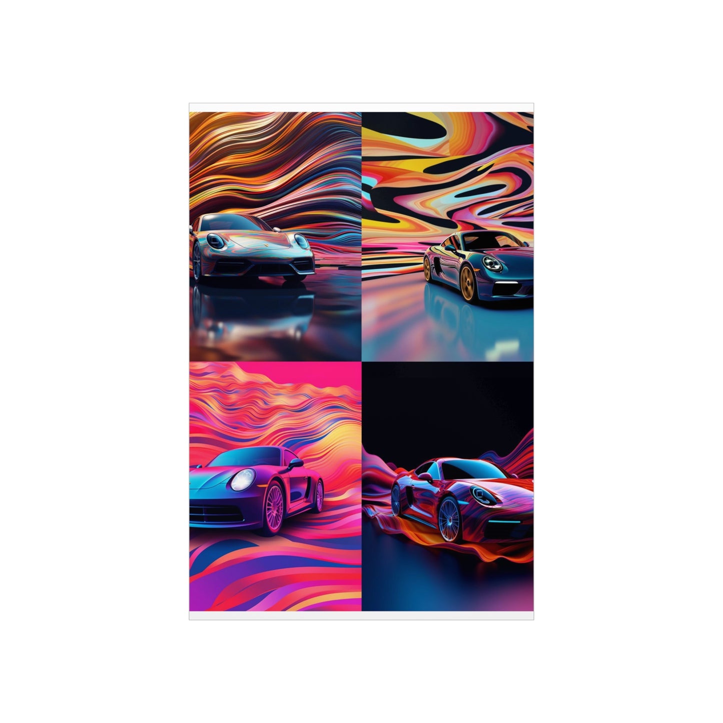 Premium Matte Vertical Posters Porsche Water Fusion 5