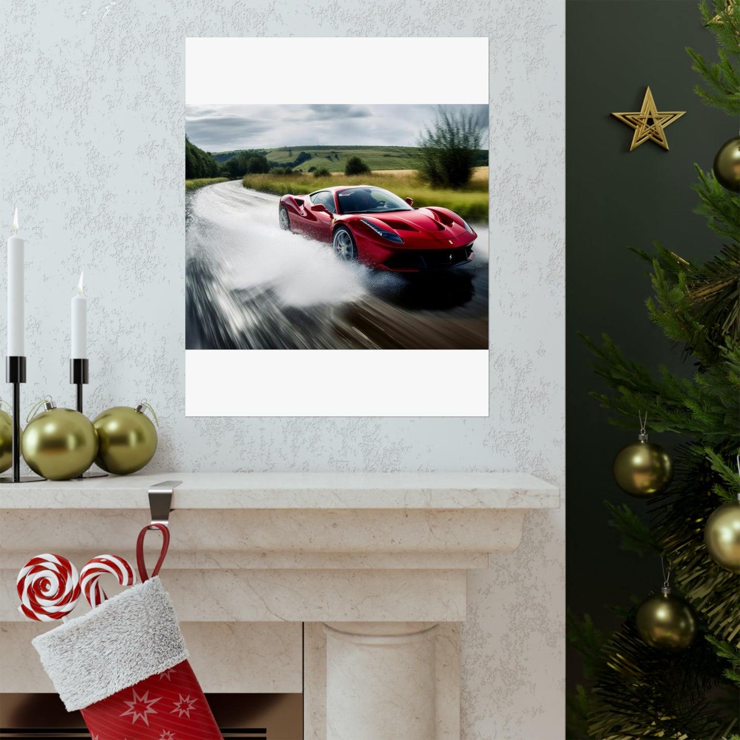 Premium Matte Vertical Posters Water Ferrari Splash 4