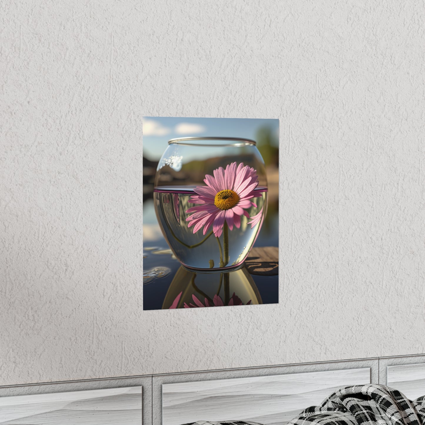 Premium Matte Vertical Posters Daisy in a vase 1