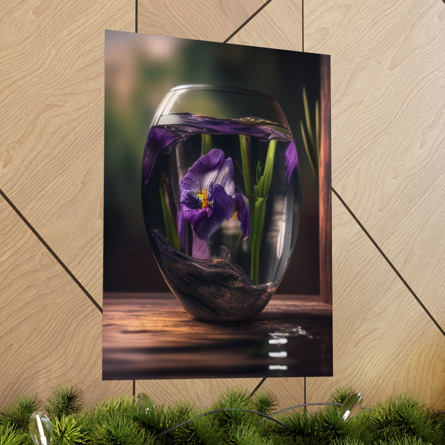 Premium Matte Vertical Posters Purple Iris in a vase 4