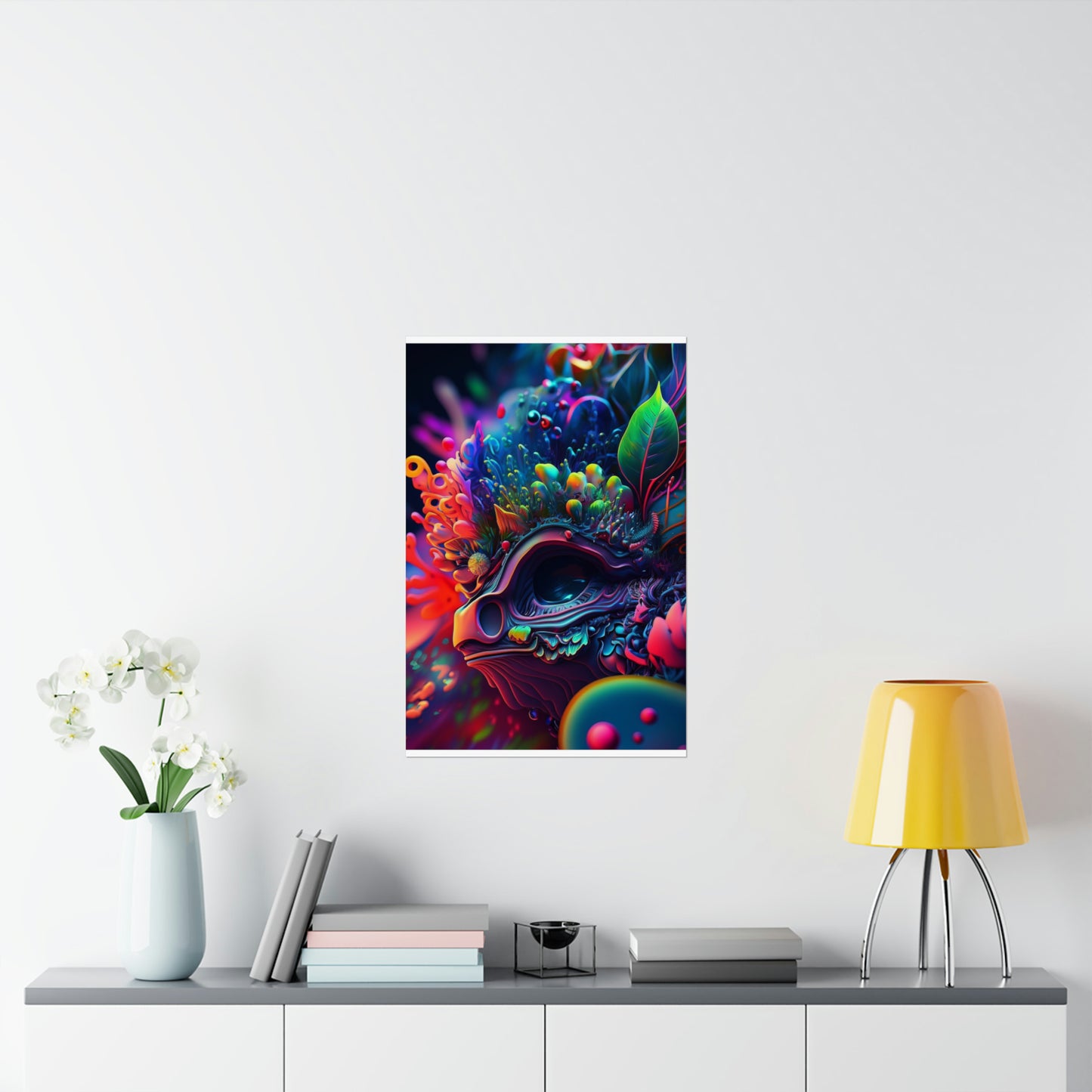 Premium Matte Vertical Posters Florescent Skull Death 2