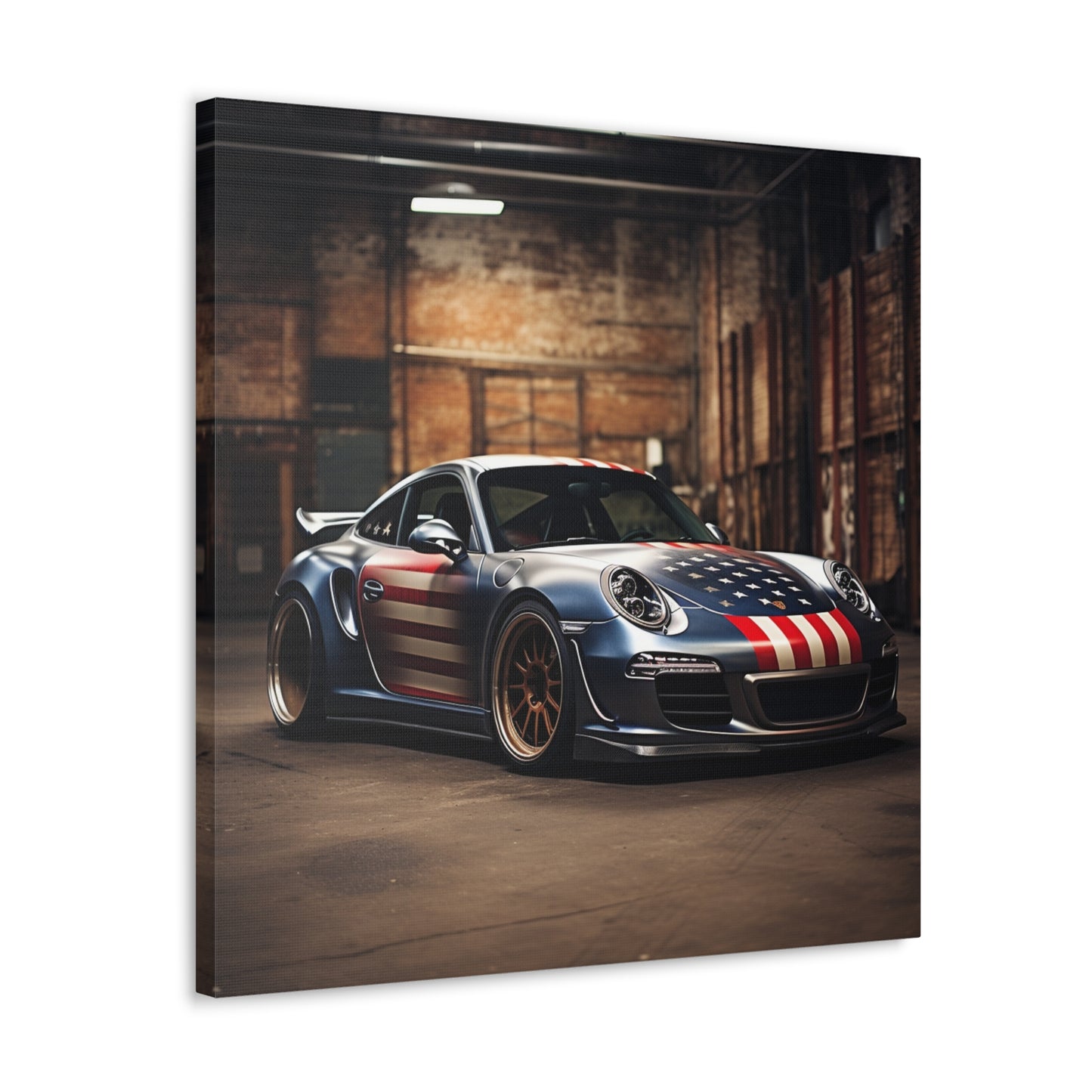 Canvas Gallery Wraps American Flag Porsche 1