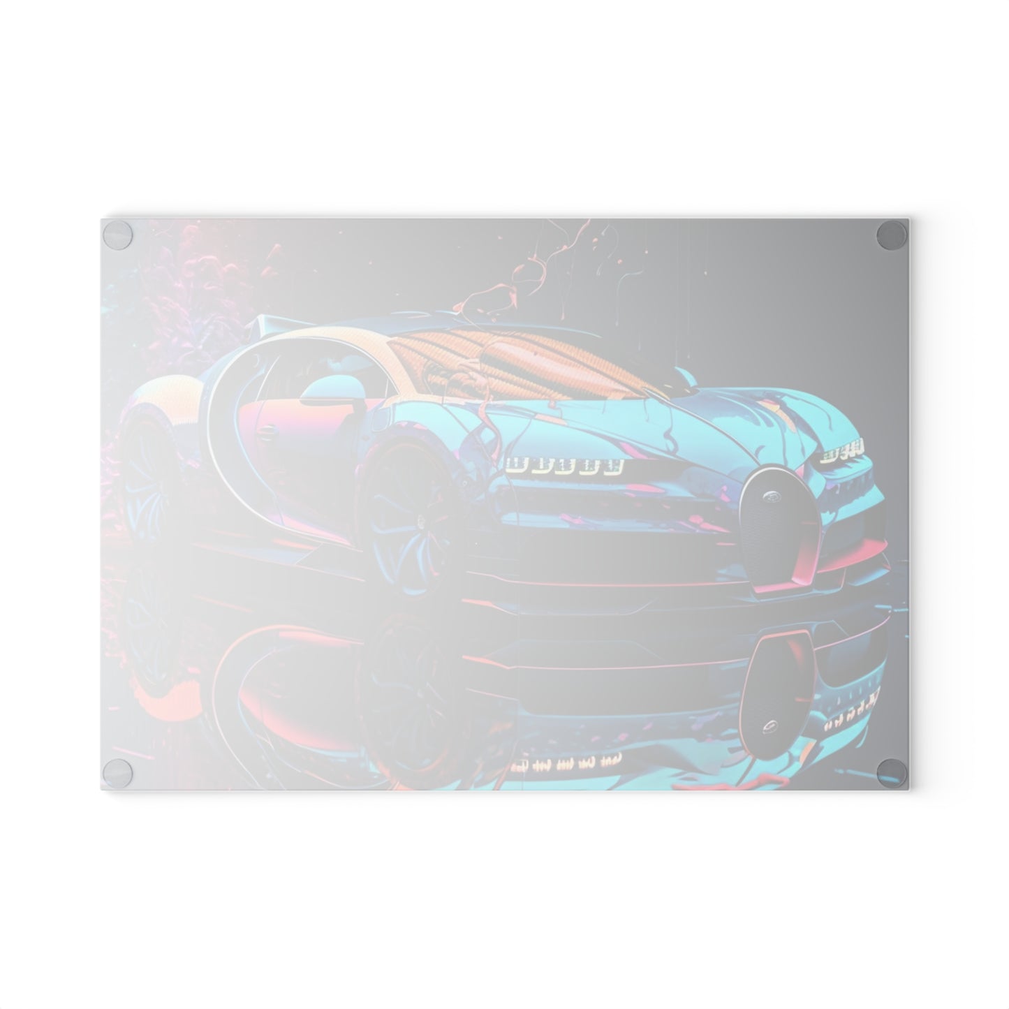 Glass Cutting Board Bugatti Neon Chiron 4