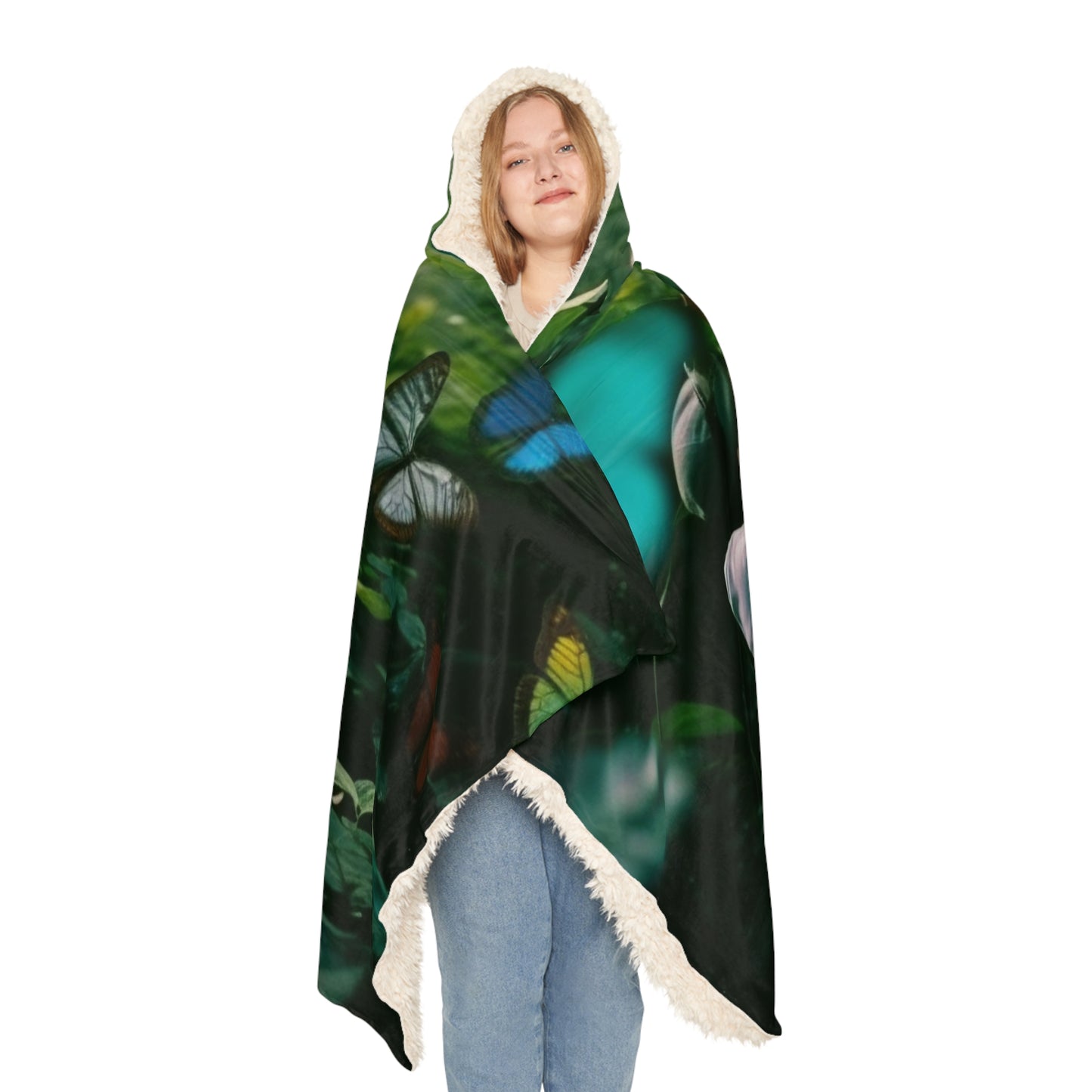 Snuggle Hooded Blanket Jungle Butterfly 1