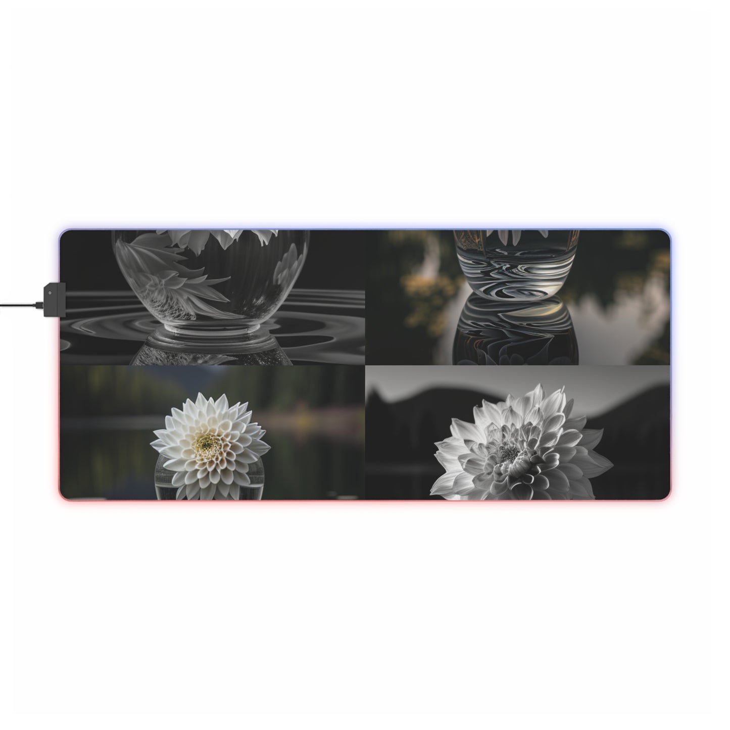 LED Gaming Mouse Pad White Dahlia 5