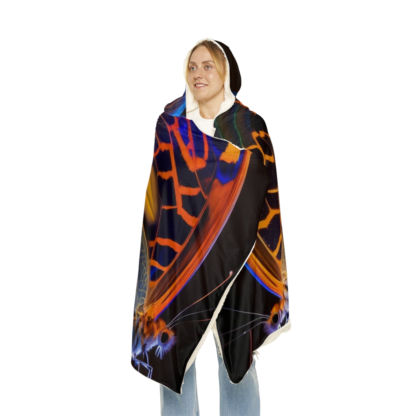 Snuggle Hooded Blanket Neon Glo Butterfly 2