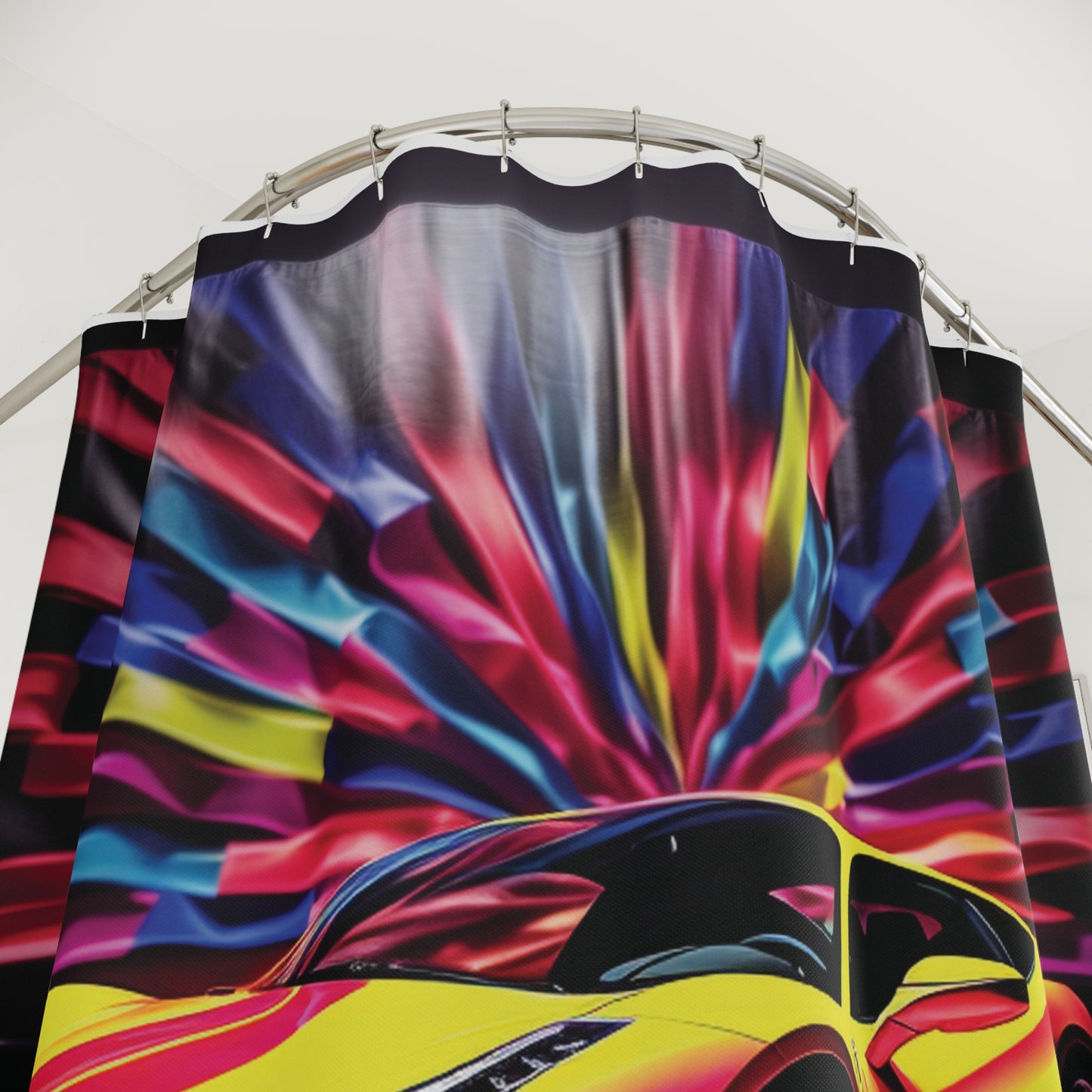 Polyester Shower Curtain Macro Flag Ferrari 3