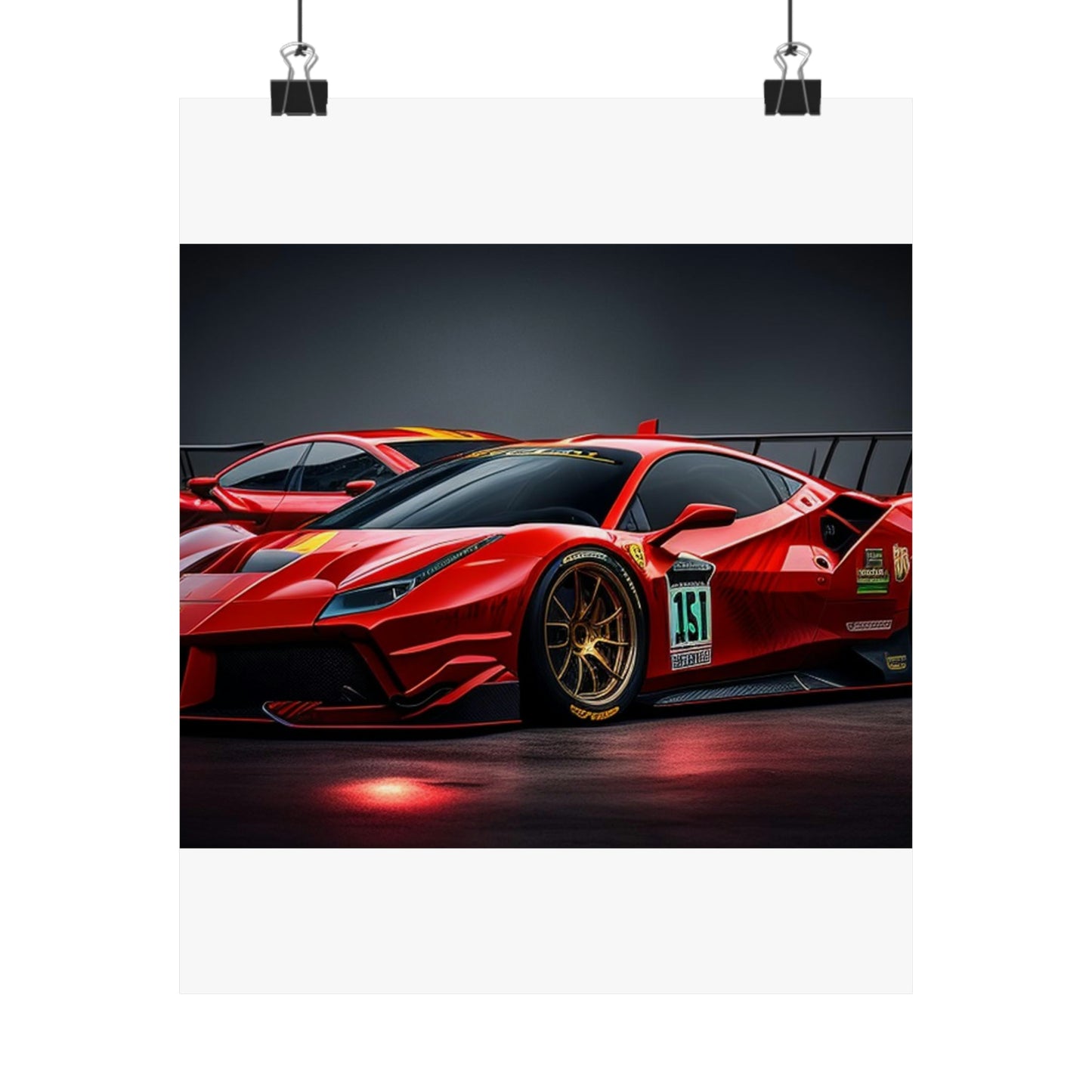 Premium Matte Vertical Posters Ferrari Red 2