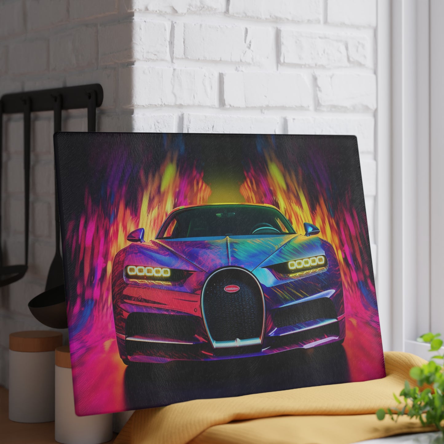 Glass Cutting Board Florescent Bugatti Flair 3