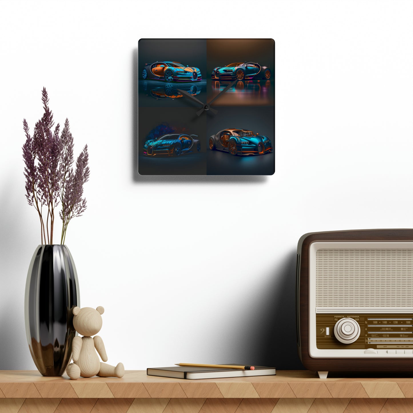 Acrylic Wall Clock Bugatti Blue 5