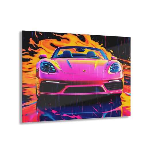 Acrylic Prints Pink Porsche water fusion 1