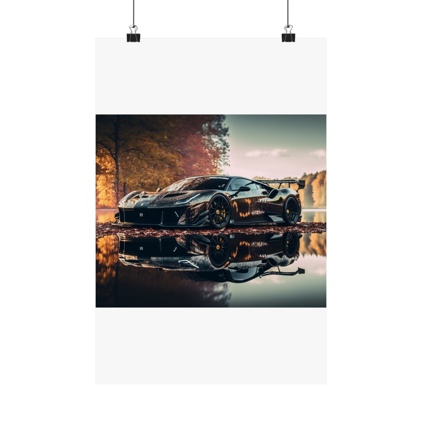 Premium Matte Vertical Posters Ferrari Lake 1