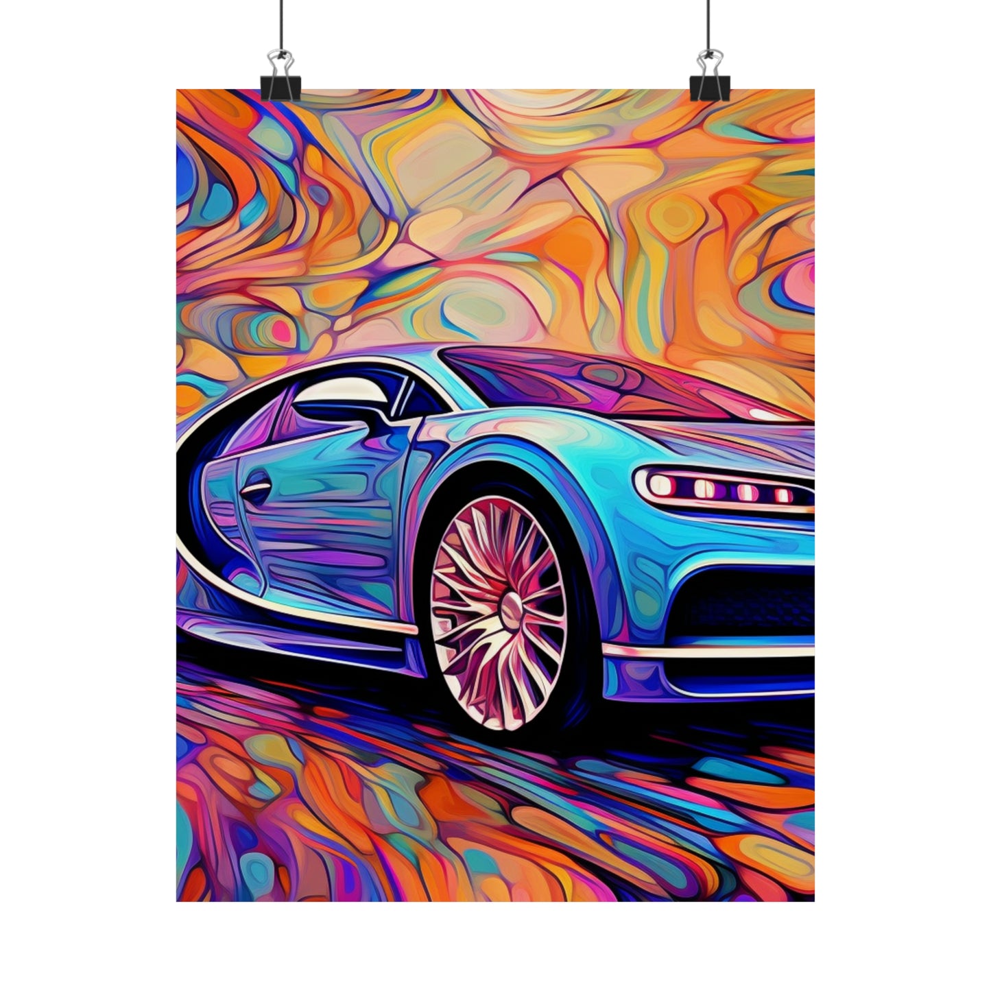 Premium Matte Vertical Posters Bugatti Abstract Concept 3