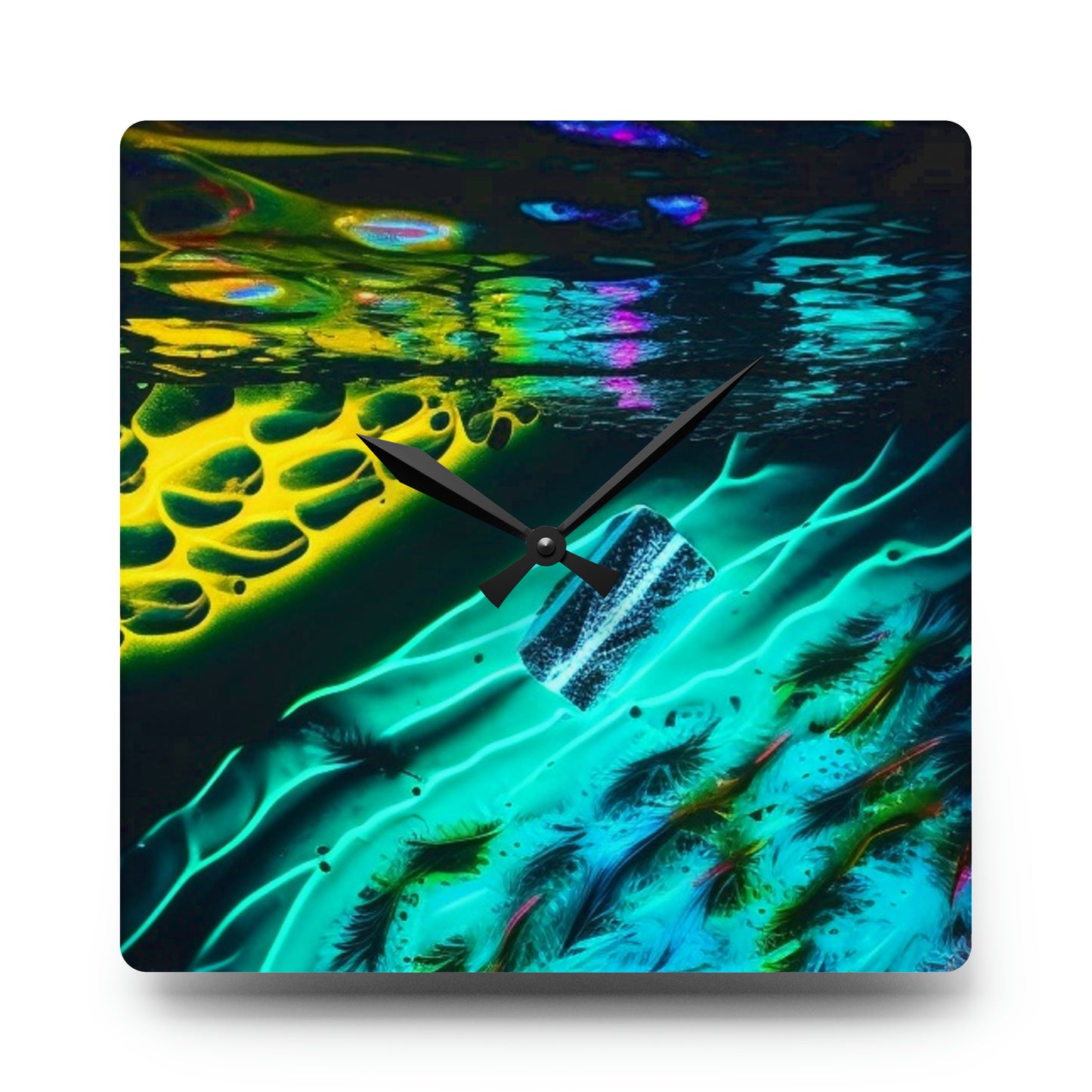 Acrylic Wall Clock Florescent Glow 2