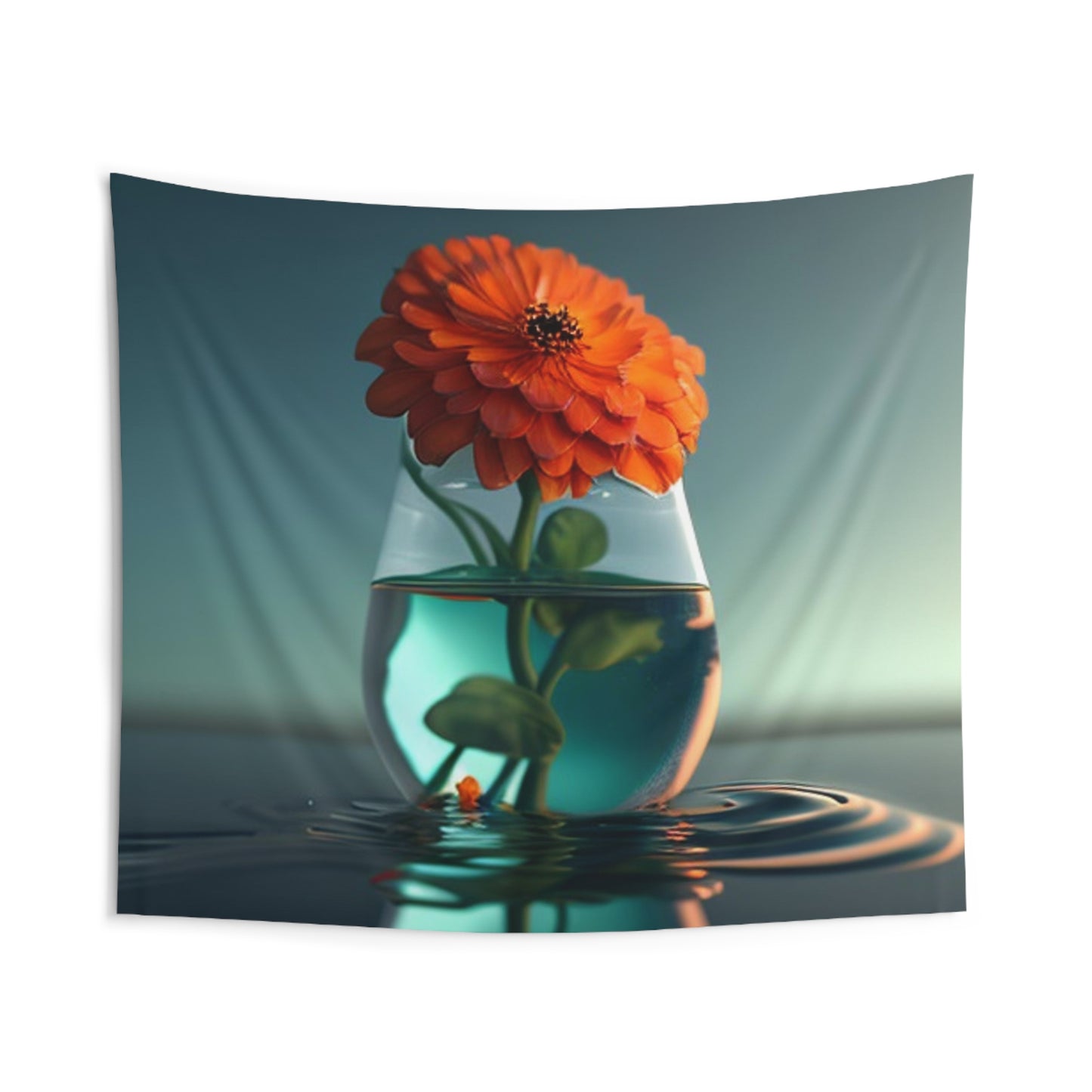 Indoor Wall Tapestries Orange Zinnia 1