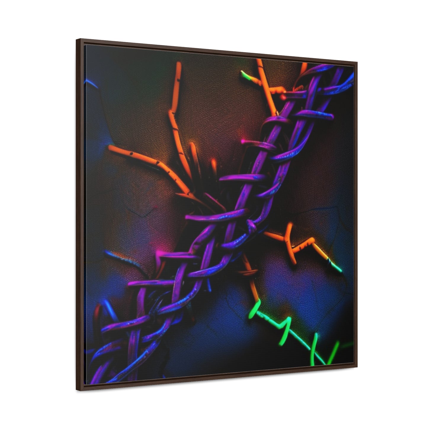 Gallery Canvas Wraps, Square Frame Macro Neon Barbs 2
